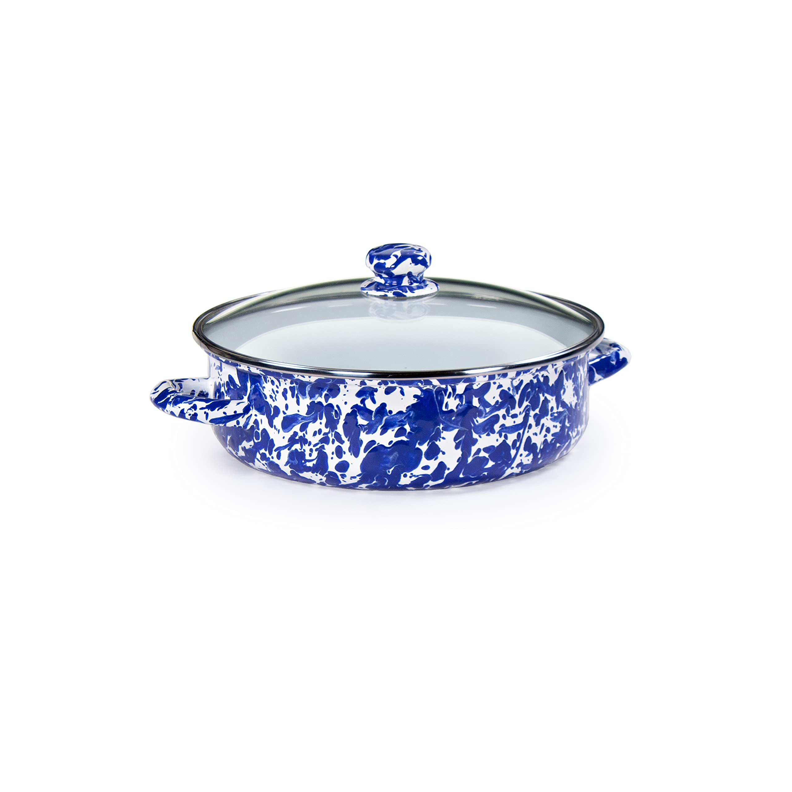 Golden Rabbit Enamelware - 3qt Saute Pan (Cobalt Swirl)