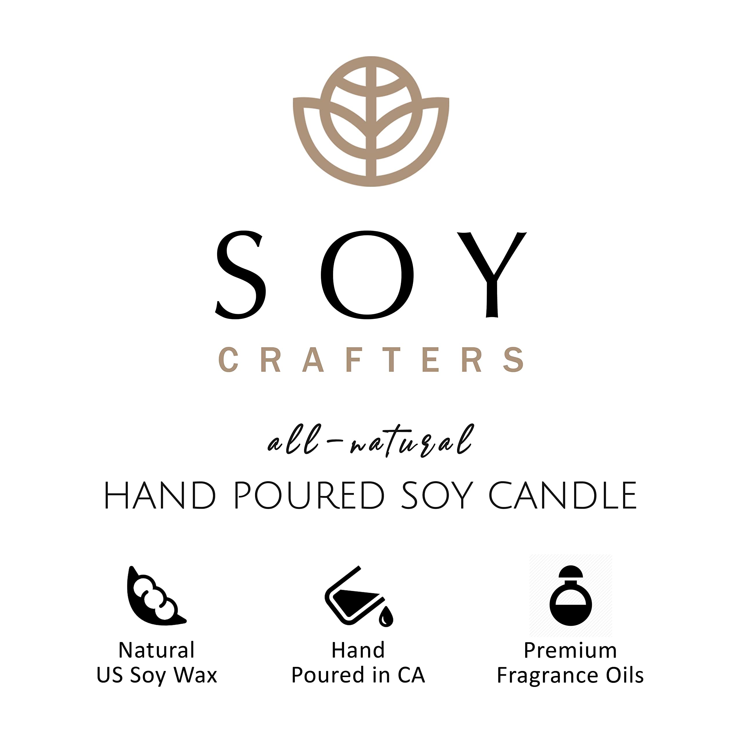 SOY CRAFTERS Spa Date, Scented Soy Candle with Lemongrass and Patchouli Essential Oils, 100% Natural Soy Candle for Home Aromath