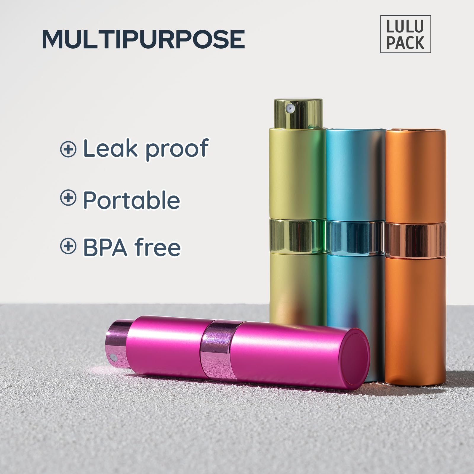 Lulupack Travel Perfume Atomizer Refillable Bottle: Spray Cologne For Travel Size - Small Empty Sprayer Fragrance - 8Ml (Rose Re