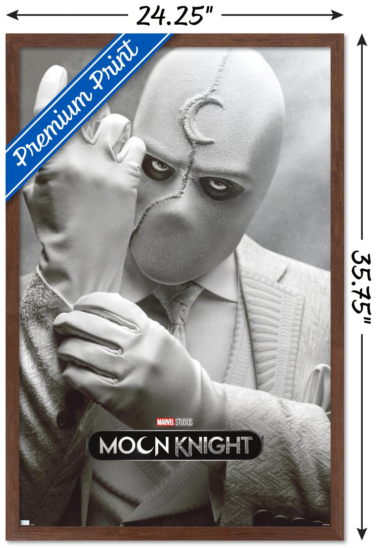 Trends International Marvel Moon Knight - Mr. Knight One Sheet Wall Poster, 22.375'' X 34'', Mahogany Framed Version