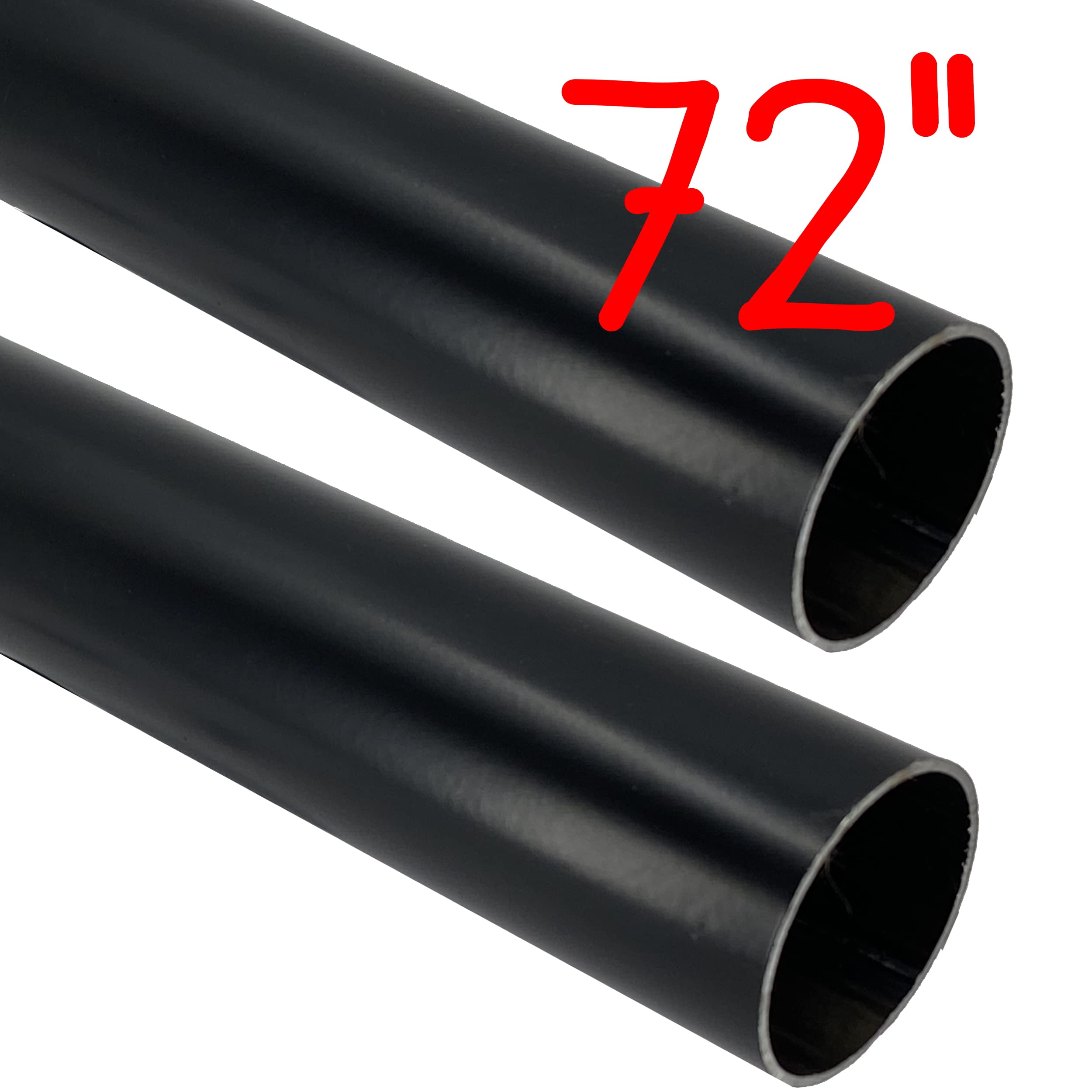 Desunia 72'' Heavy Duty Round Closet Rod | 32Mm Diameter | Black Clothes Pole | 2 Pack