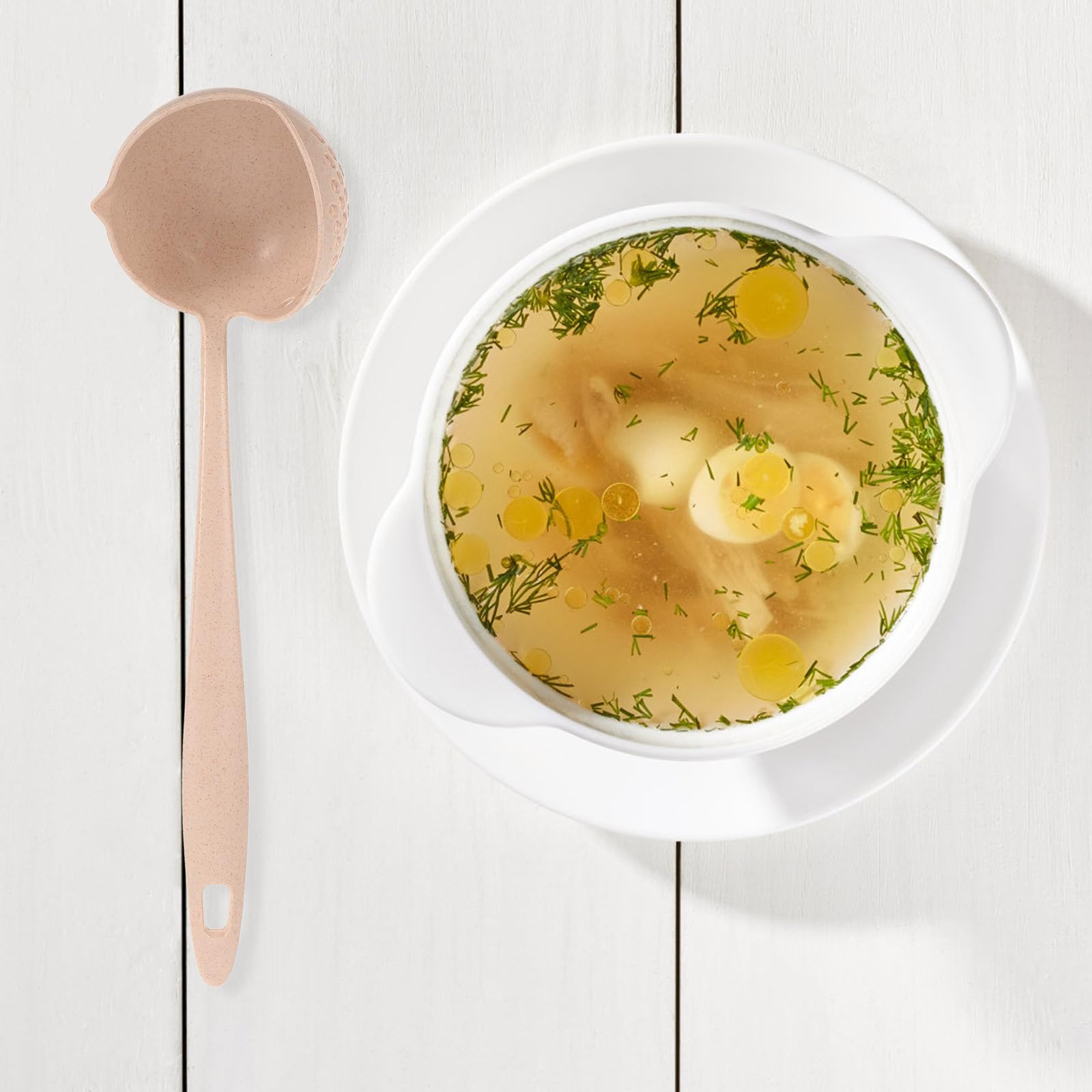 Hanabass Soup Ladle Silicone Soup Ladle 2 In 1 Plastic Straining Ladle Soup Pan Spoon With Filter Strainer Kitchen Dinnerware Co