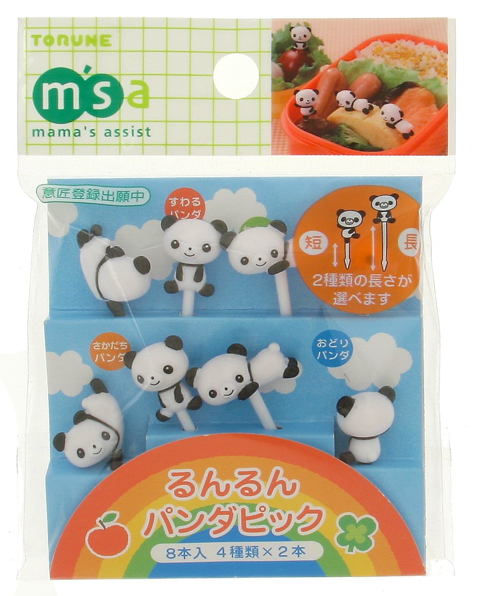Kotobuki Food Picks For Bento Boxes, White Pandas