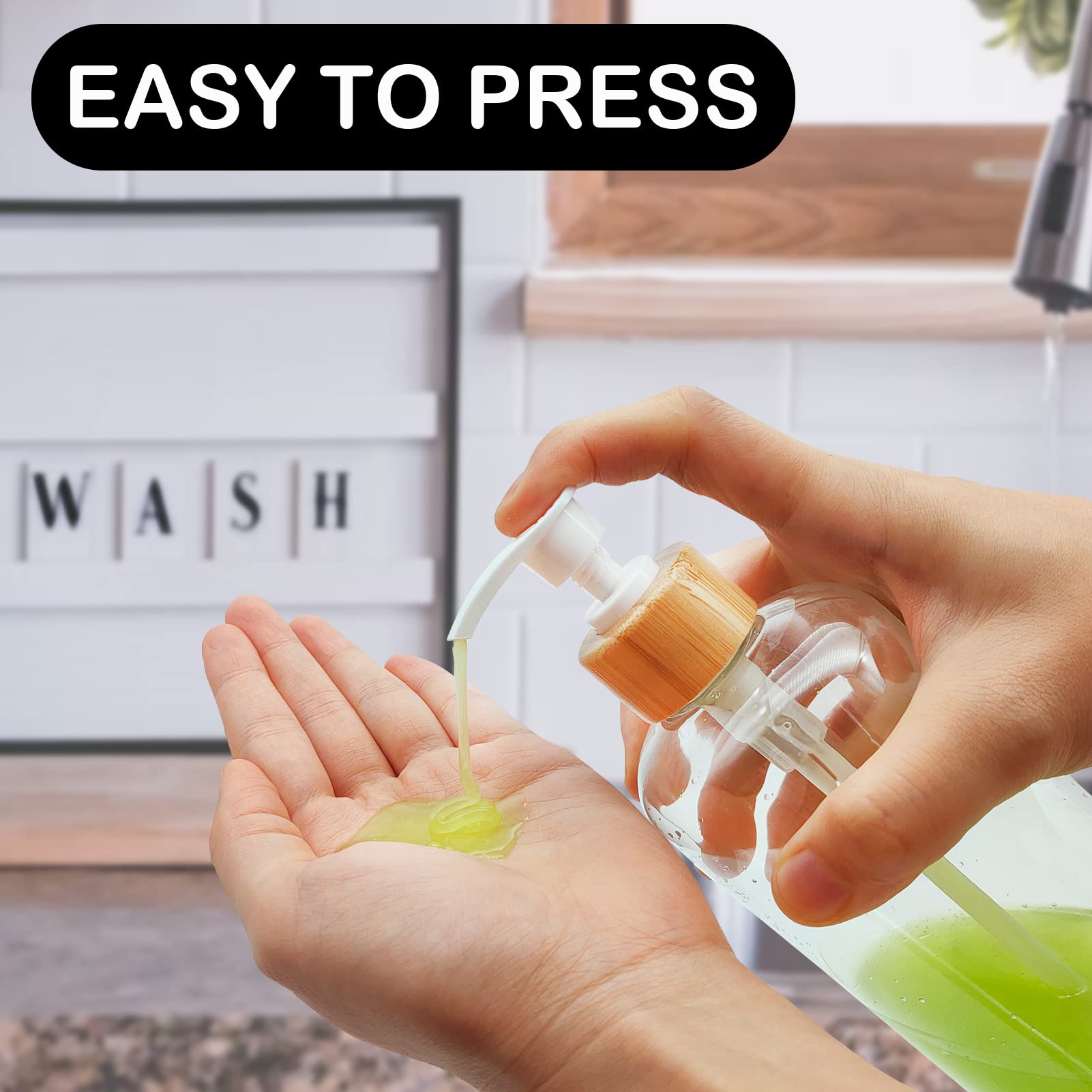 Clear Soap Dispenser Set 16Oz Plastic Soap Dispenser Hand And Dish Soap Dispenser For Kitchen Refillable Soap Lotion Dispenser F