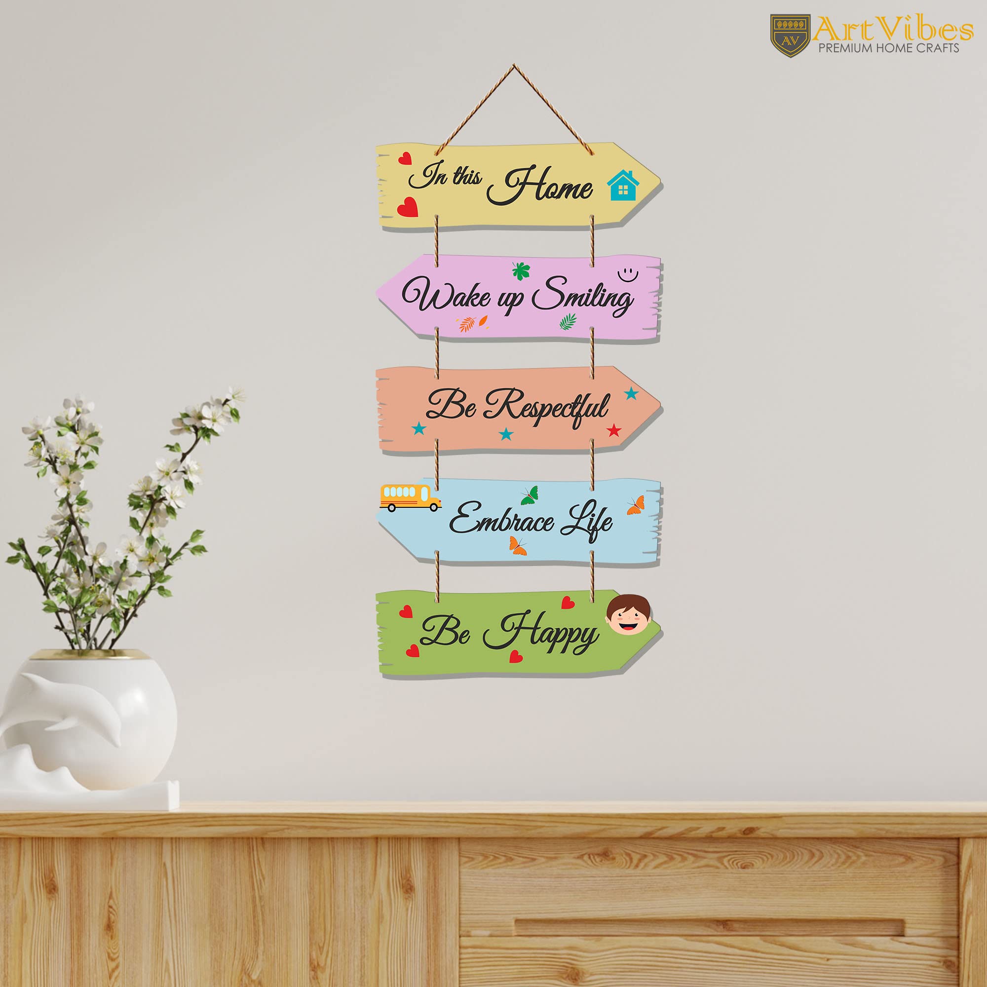 Artvibes Home Quotes MDF Wooden Wall Hanger for Living Room | Bedroom | Gifts | Wall Hangings for Home Decoration | Modern Decor