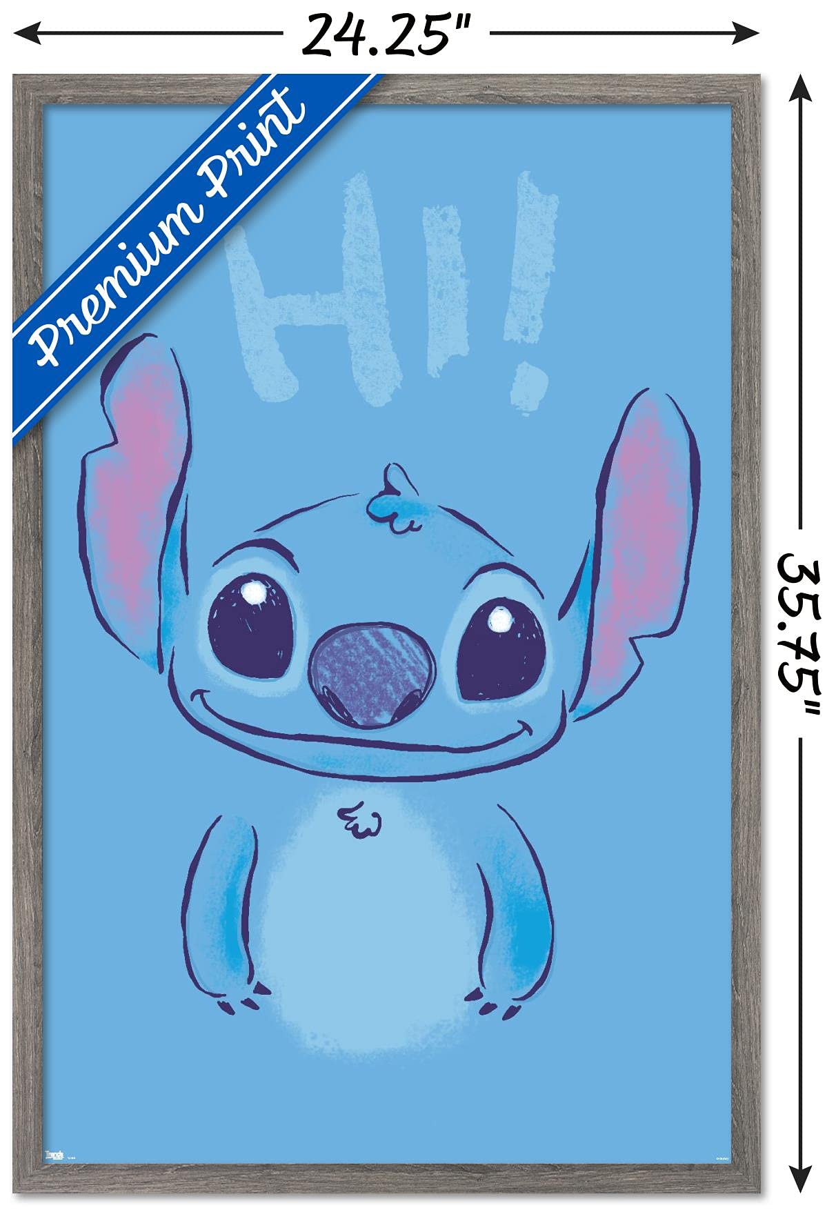 Trends International Disney Lilo And Stitch - Hi Wall Poster, 22.375'' X 34'', Barnwood Framed Version