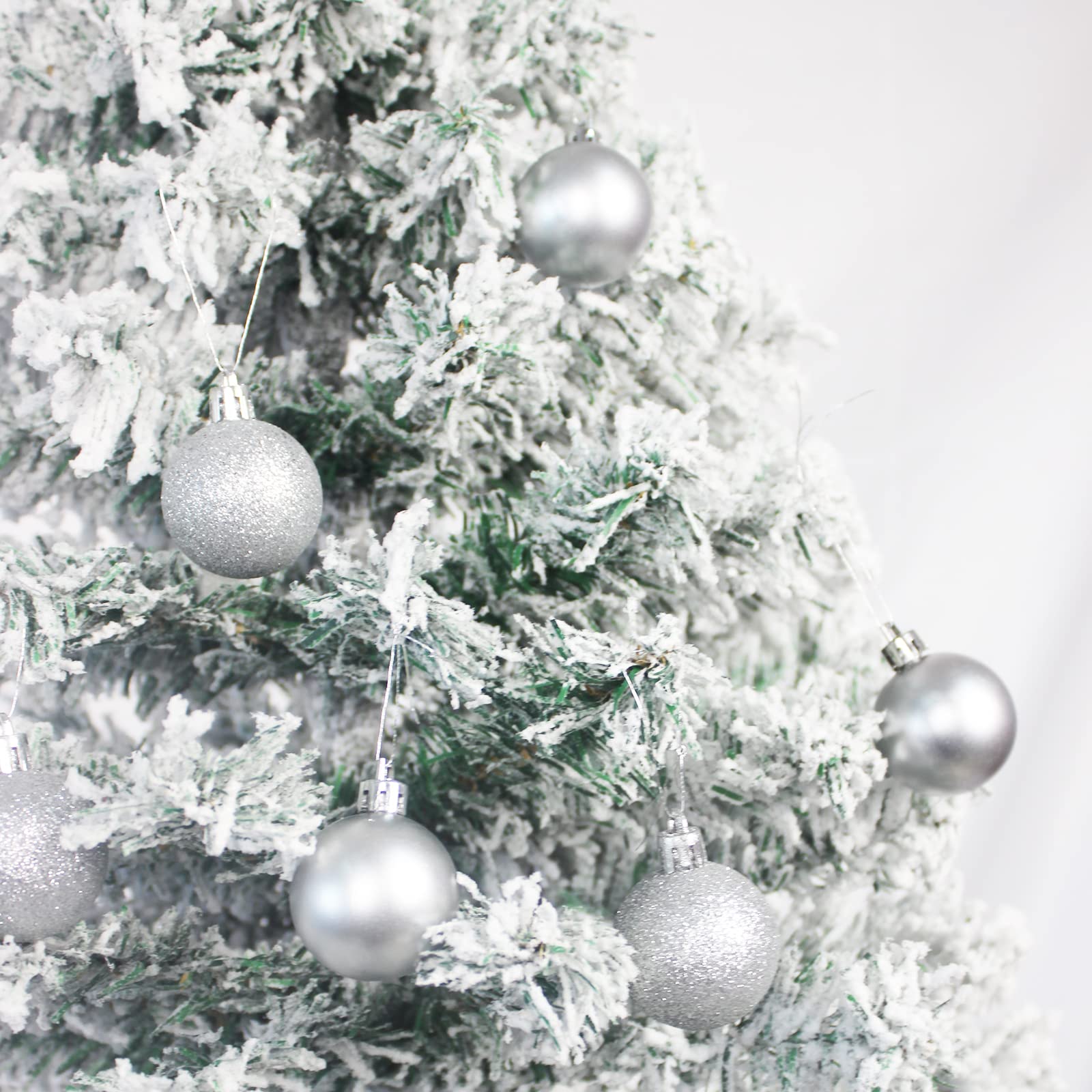 TKYGU Christmas Ball Ornaments Silver 144pcs Small Christmas Tree Balls for Xmas Holiday Wedding Party Decoration, Tree Ornament