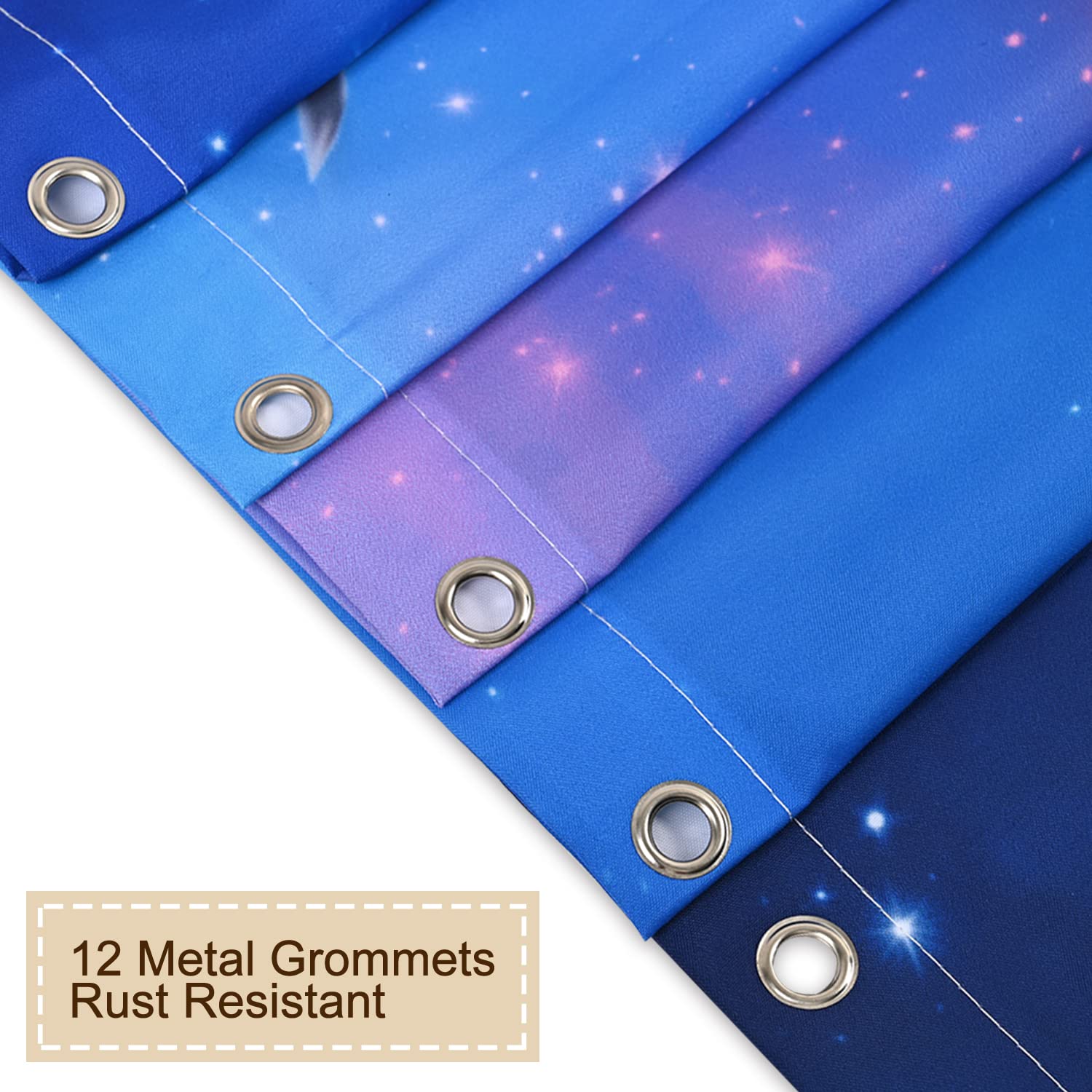 Rosielily Funny Shower Curtain, Kids Shower Curtain, Cat Shower Curtain, Beach Shower Curtains Set With 12 Hooks, Cool Bathroom