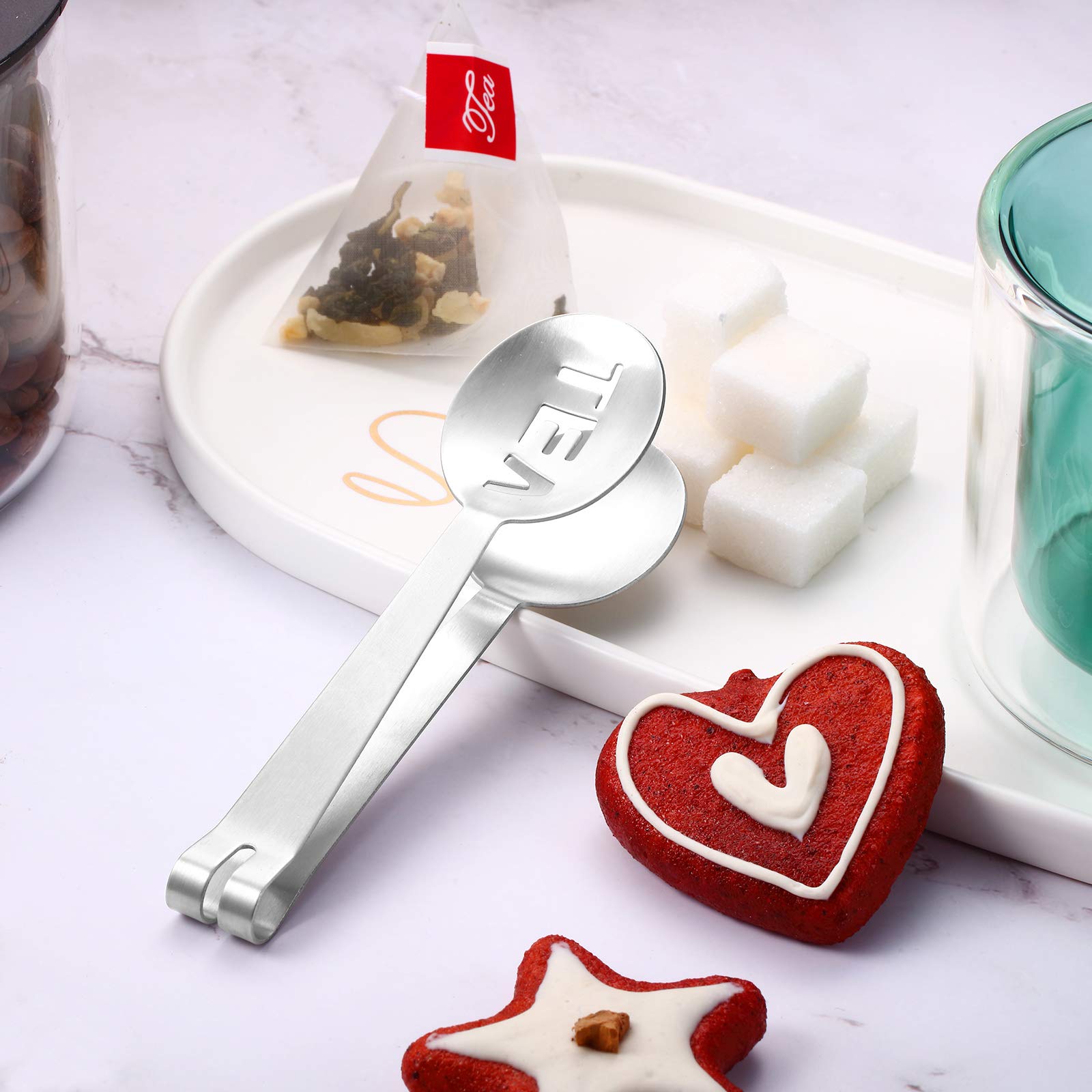 Tea Bag Squeezer Tongs Stainless Steel Tea Bag Spoon Tea Squeezer For Tea Bags Silver Tea Bag Strainer Clip Tea Bag Tongs For Lo