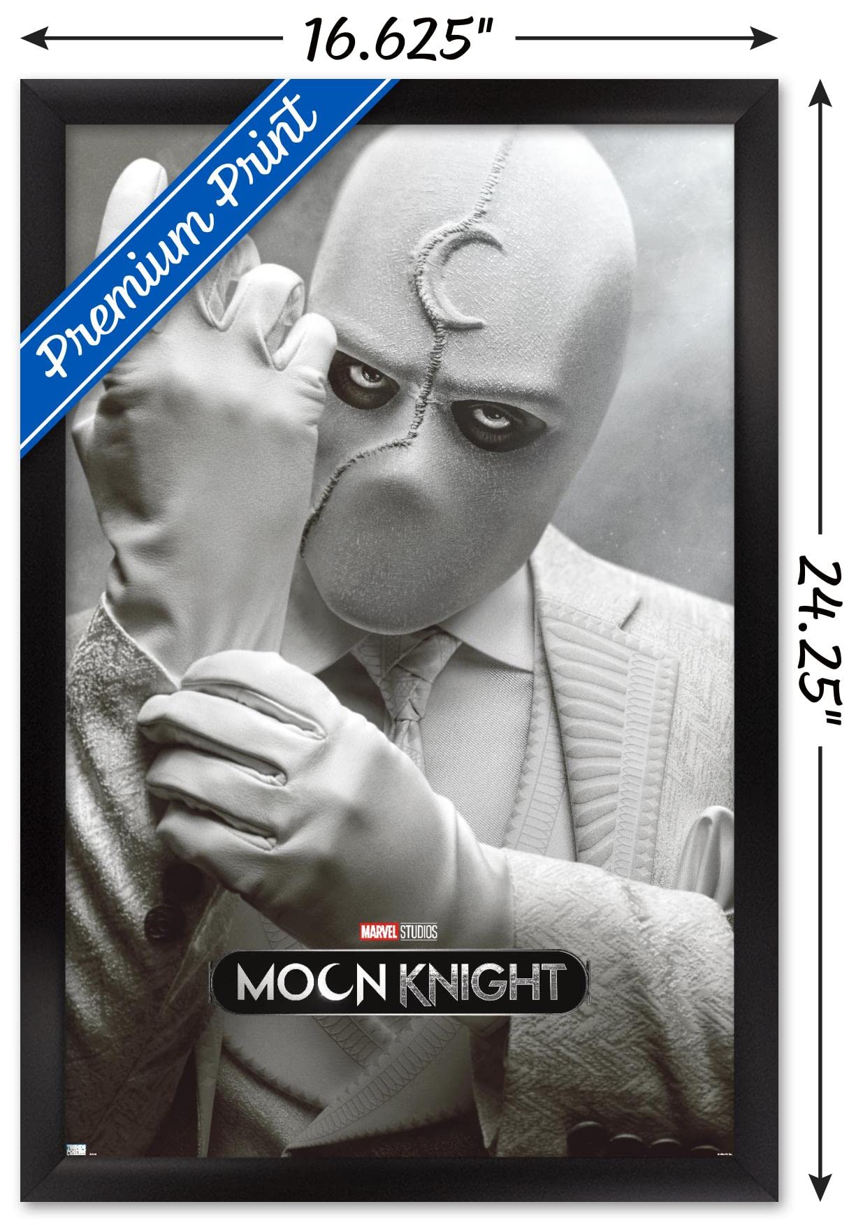 Trends International Marvel Moon Knight - Mr. Knight One Sheet Wall Poster, 14.725'' X 22.375'', Black Framed Version