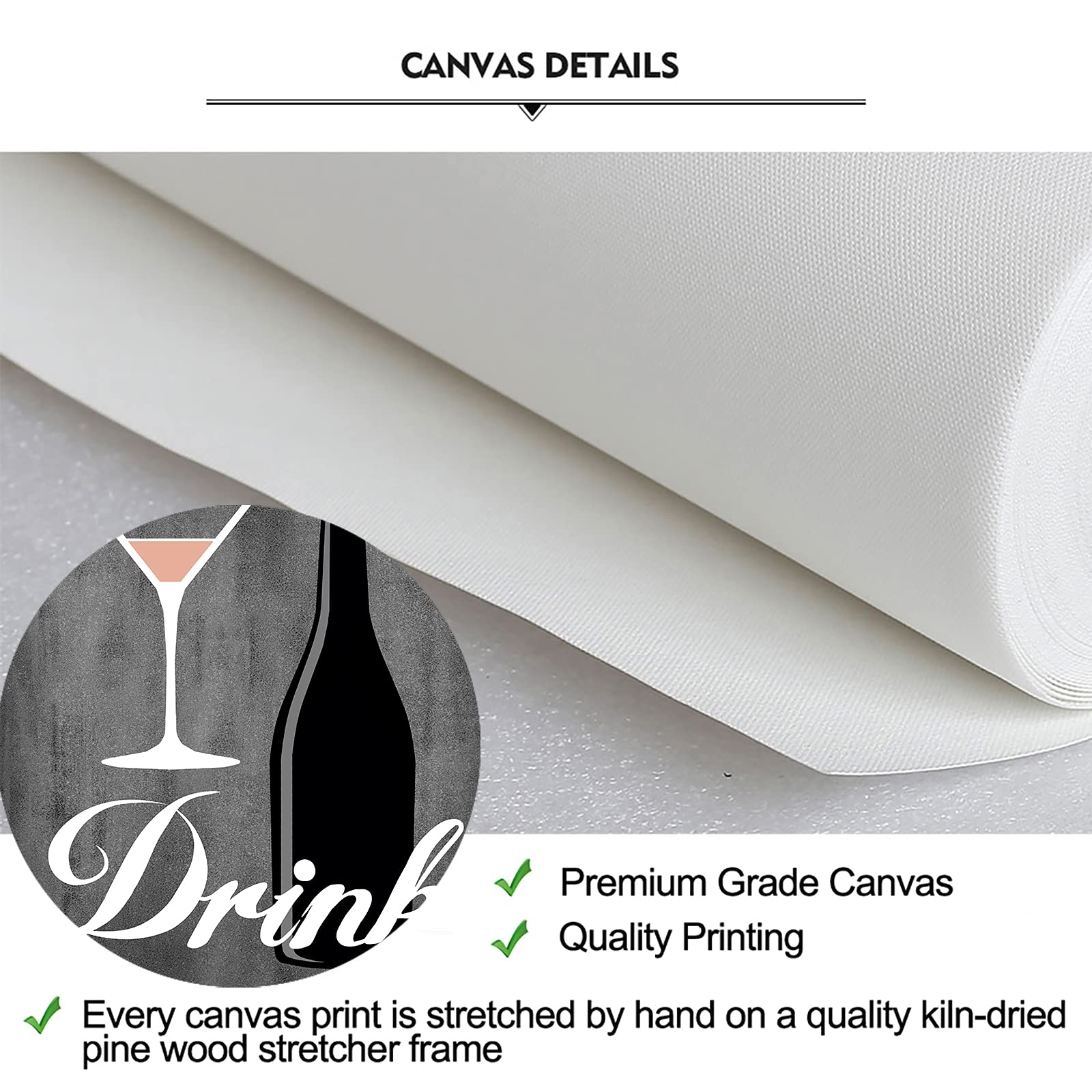 Canvas Set of 3 Green and Grey Modern Kitchen and Dining Room Wall Art Home Decor Abstract EAT DRINK LOVE Theme Canvas Prints Pictures Framed Artwork for Coffee Bar Restaurant Cafe Ready to Hang