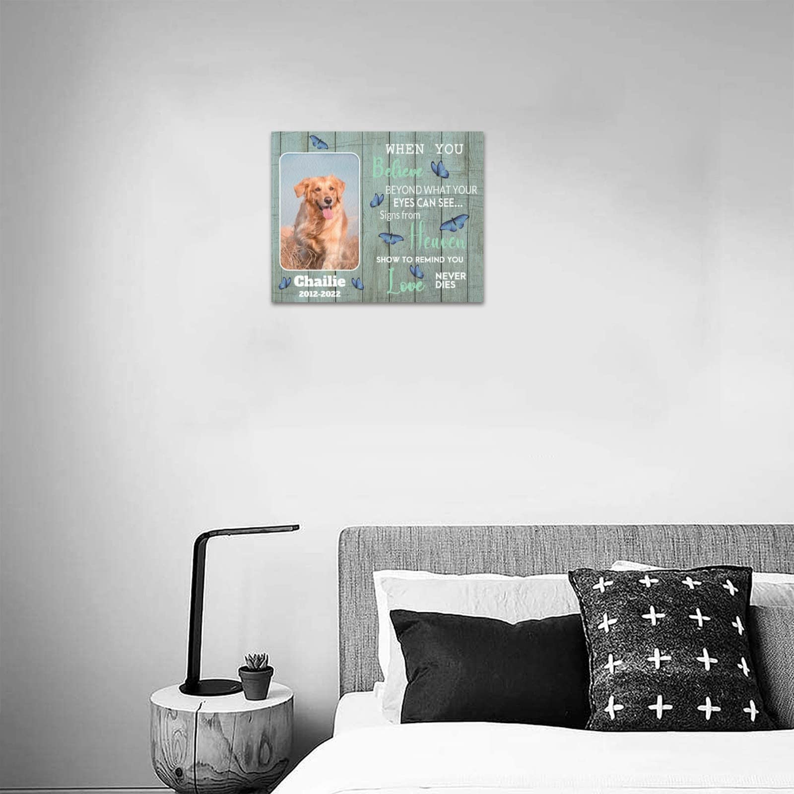 Customized Dog Memory Canvas Print Personalized Picture Pet Loss Memorial Canvas Wall Art Custom Pet Bereavement Gift Wall Art S