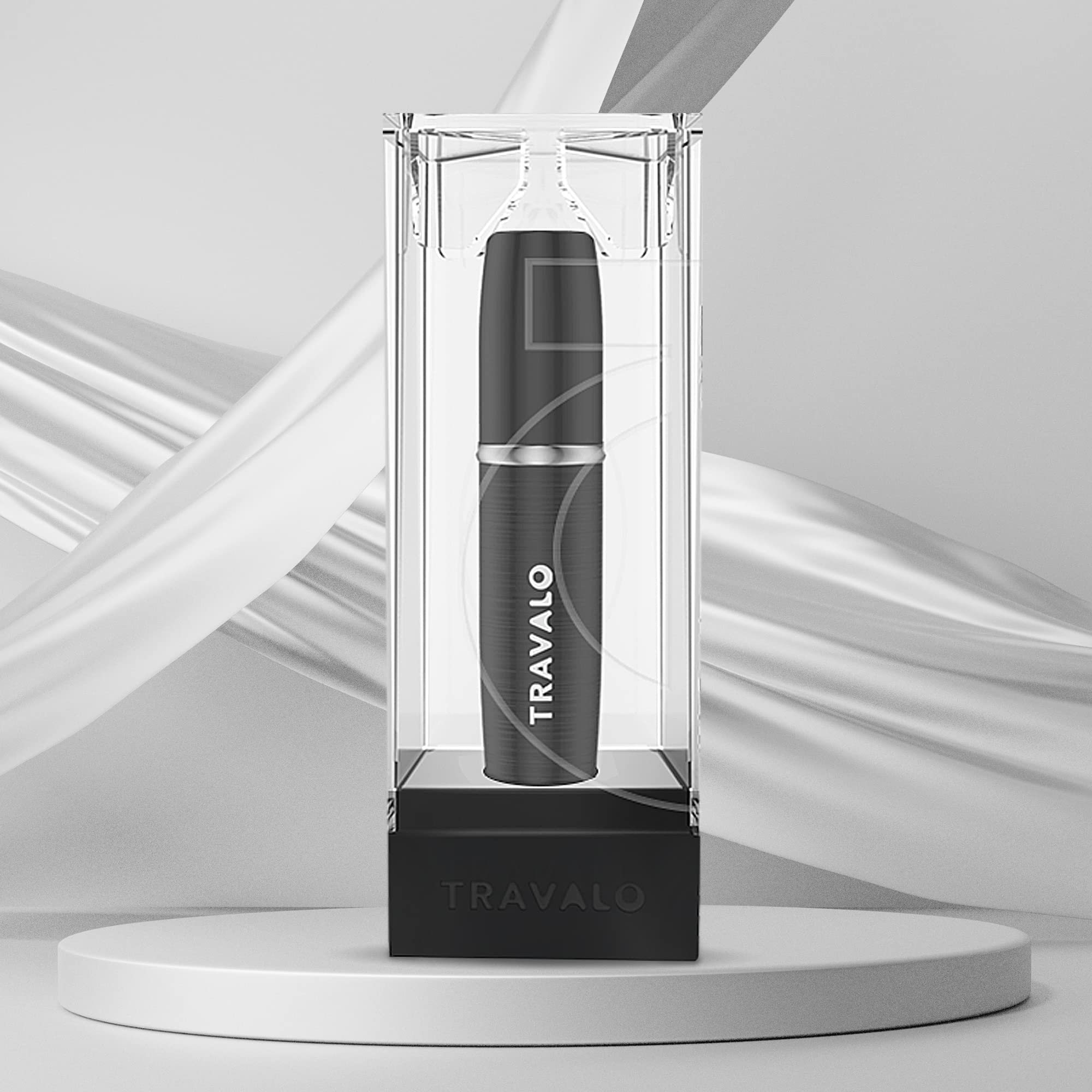 Travalo LUX Perfume Atomizer - TSA Approved, Leak-Proof, 0.2 oz, Black Metal Alloy, Model pAV066, Portable Mini Pump Sprayer