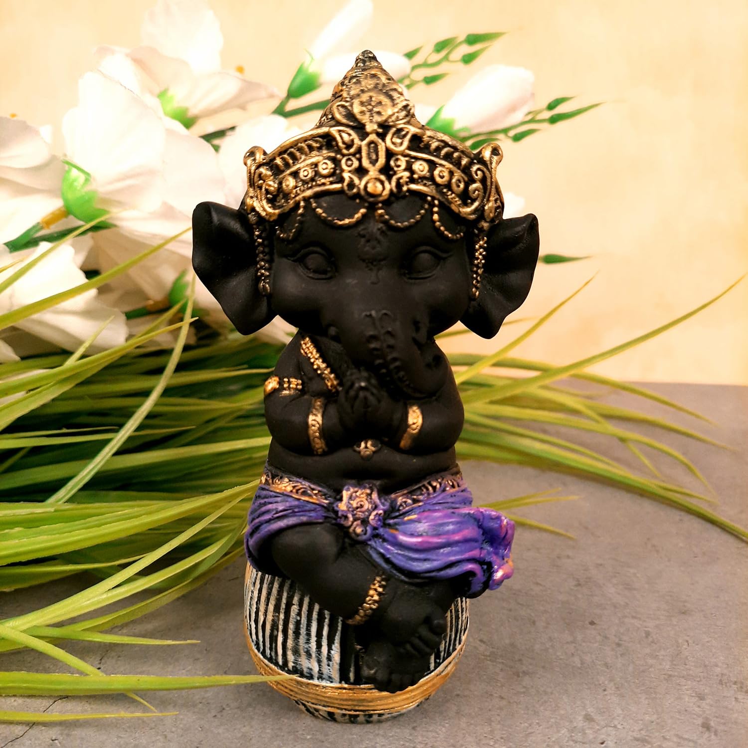Apka Mart The Online Shop Ganesh Idol Statue | Baby Ganesha Murti - For Car, Home Decor, Pooja Room, Diwali Decoration & Gift -