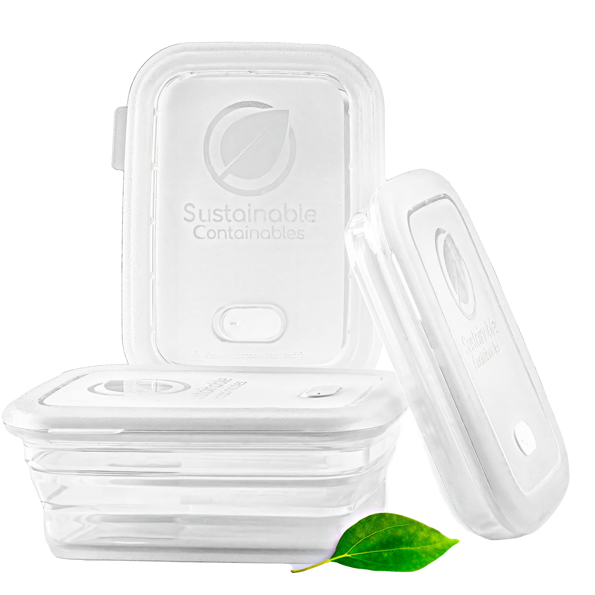 Premium Silicone Collapsible Food Storage Containers With Silicone Leakproof Lids, Platinum Food-Grade, Bpa Free, Lfgb Certified