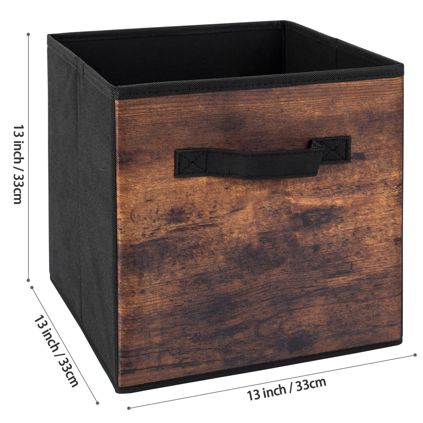 Ewes 13 Inch Fabric Storage Cubes, 6 Pack Foldable Storage Bins With Handle, Storage Baskets Box For Shelves, Closet, Organizer,