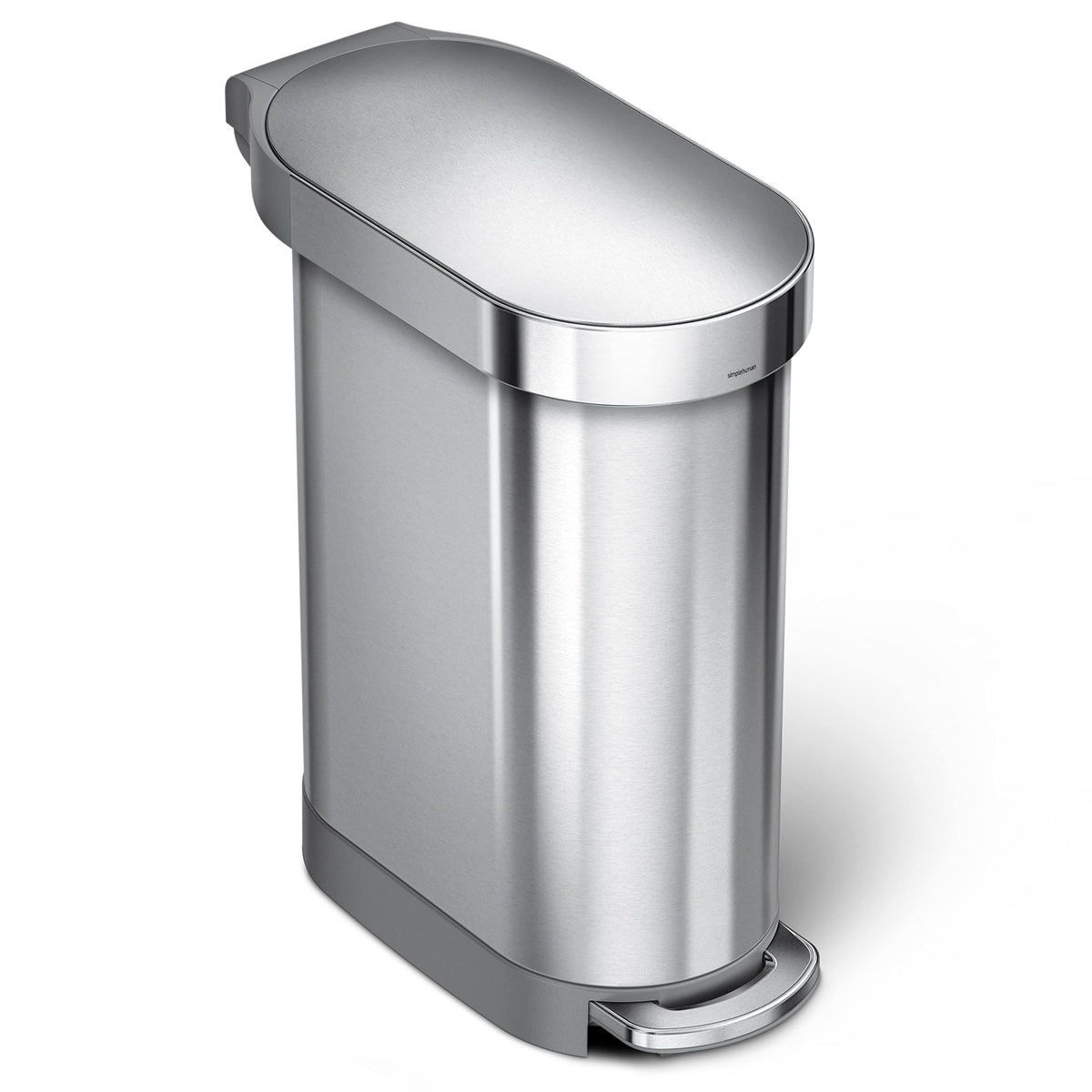 Simplehuman 45 Liter / 12 Gallon Slim Hands-Free Kitchen Step Trash Can, Brushed Stainless Steel