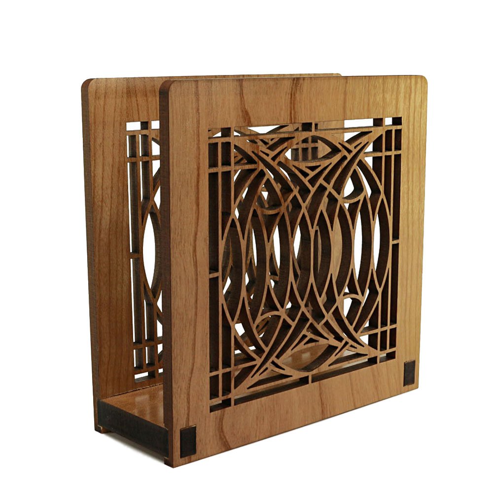 Frank Lloyd Wright Blossom House Design Laser Cut Wood Napkin Holder