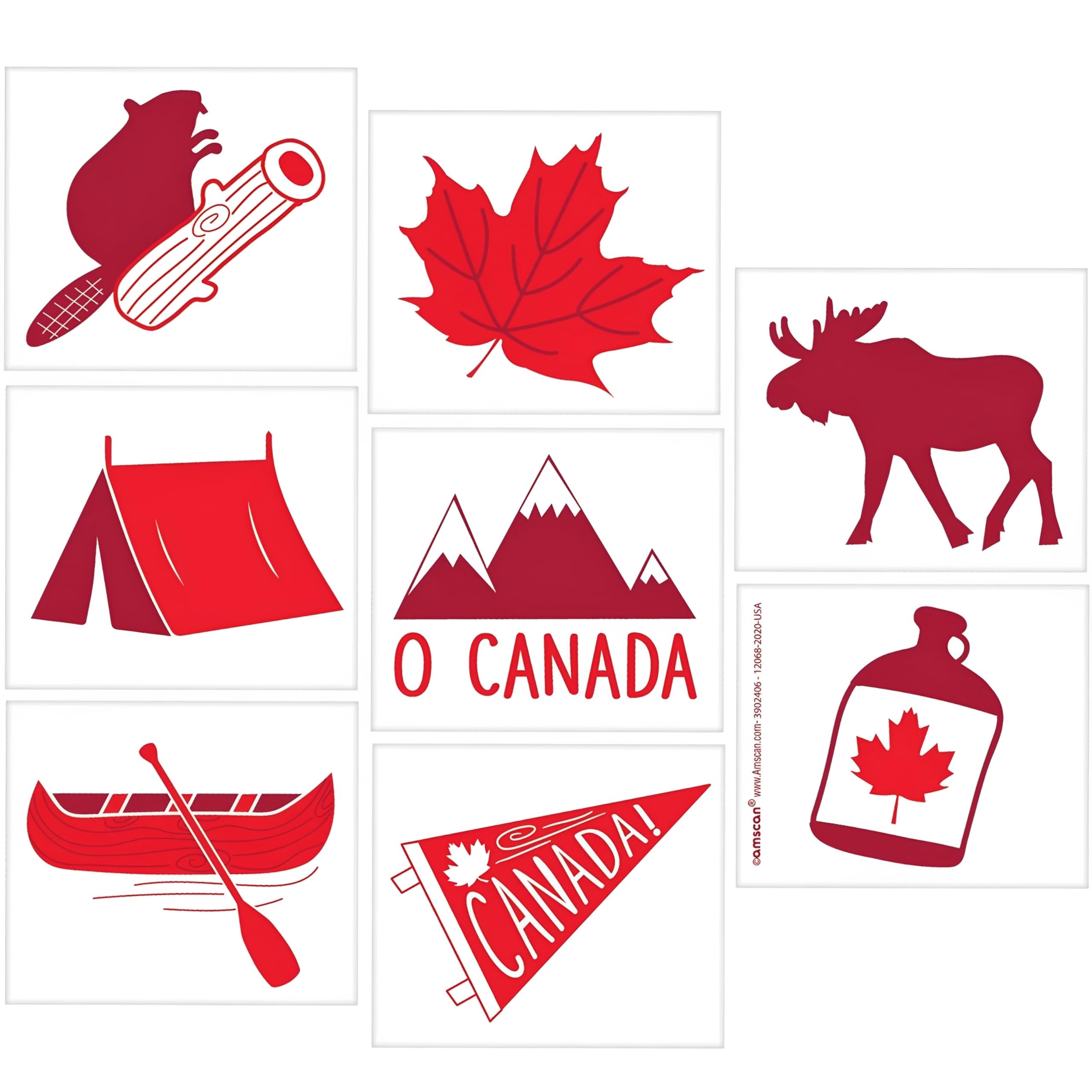 Canadian Pride Tattoo - 8 Count - Commemorate Patriotic Events In Style, Ideal For Canada Day Celebrations