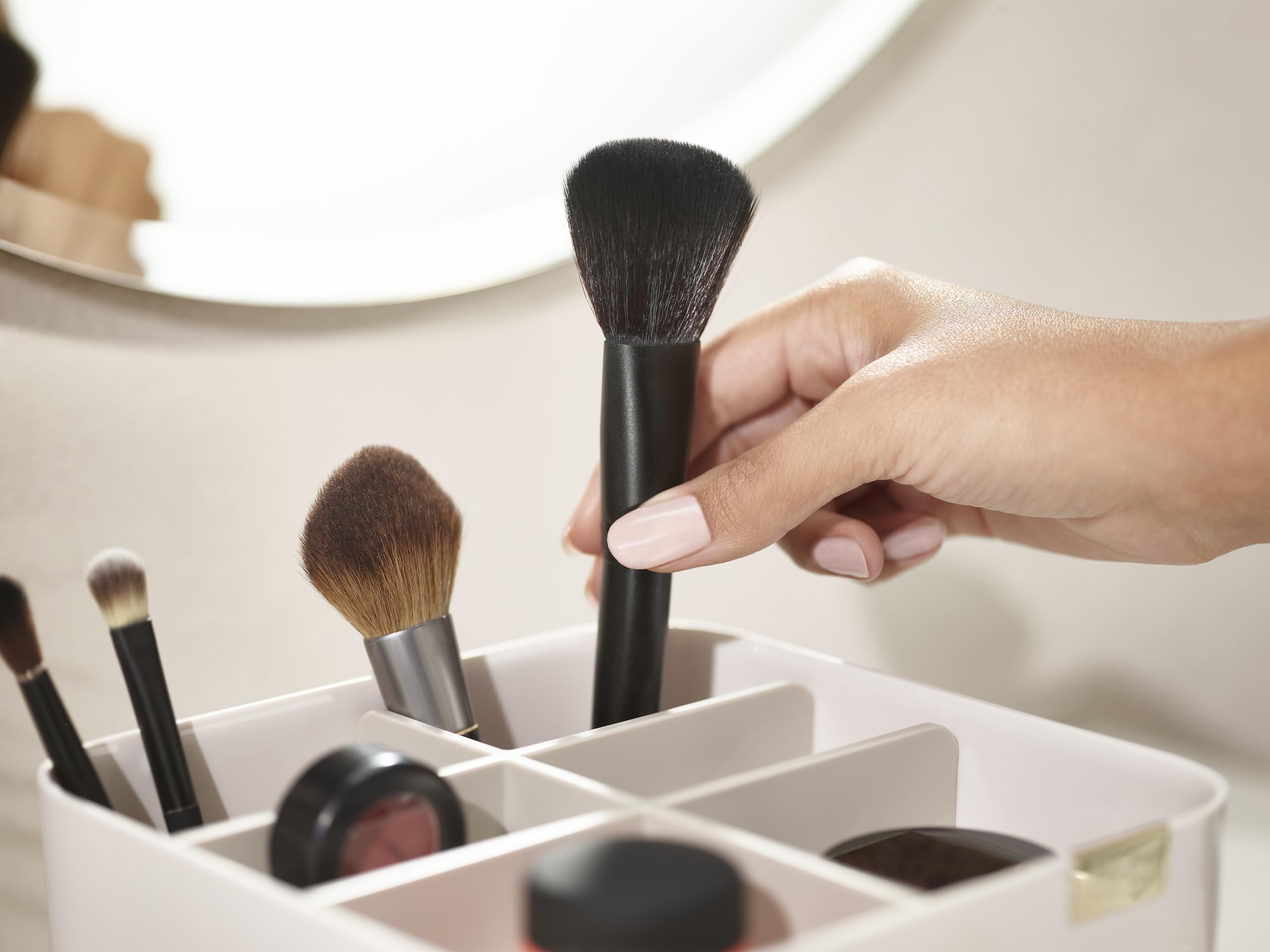 Joseph Joseph Make Me Up Compact Mirror & Cosmetic Organiser Set, Light Blue