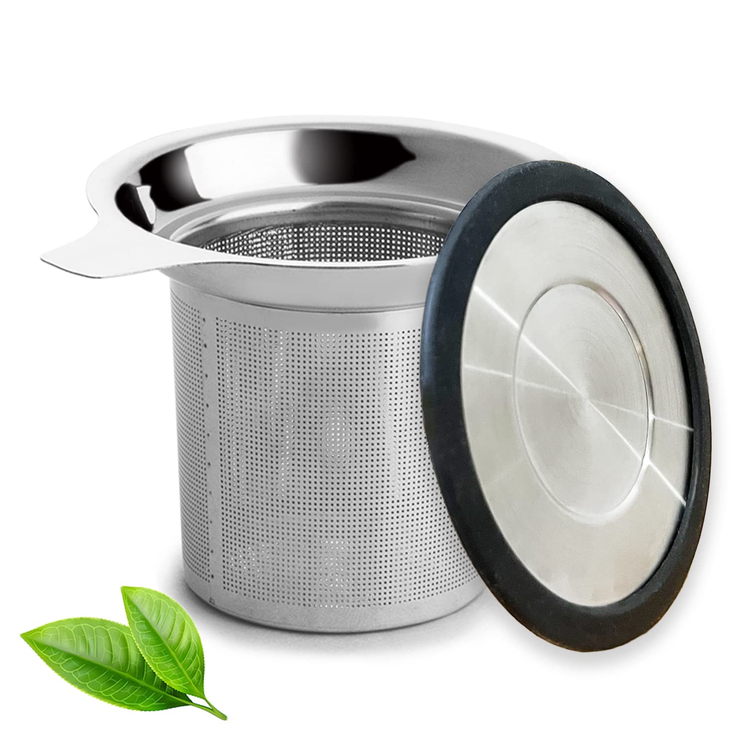 Tea Infuser, Extra Fine Mesh Tea Strainer With Silicone Lid, 304 Stainless Steel Tea Infusers For Loose Tea, Tea Steeper Basket