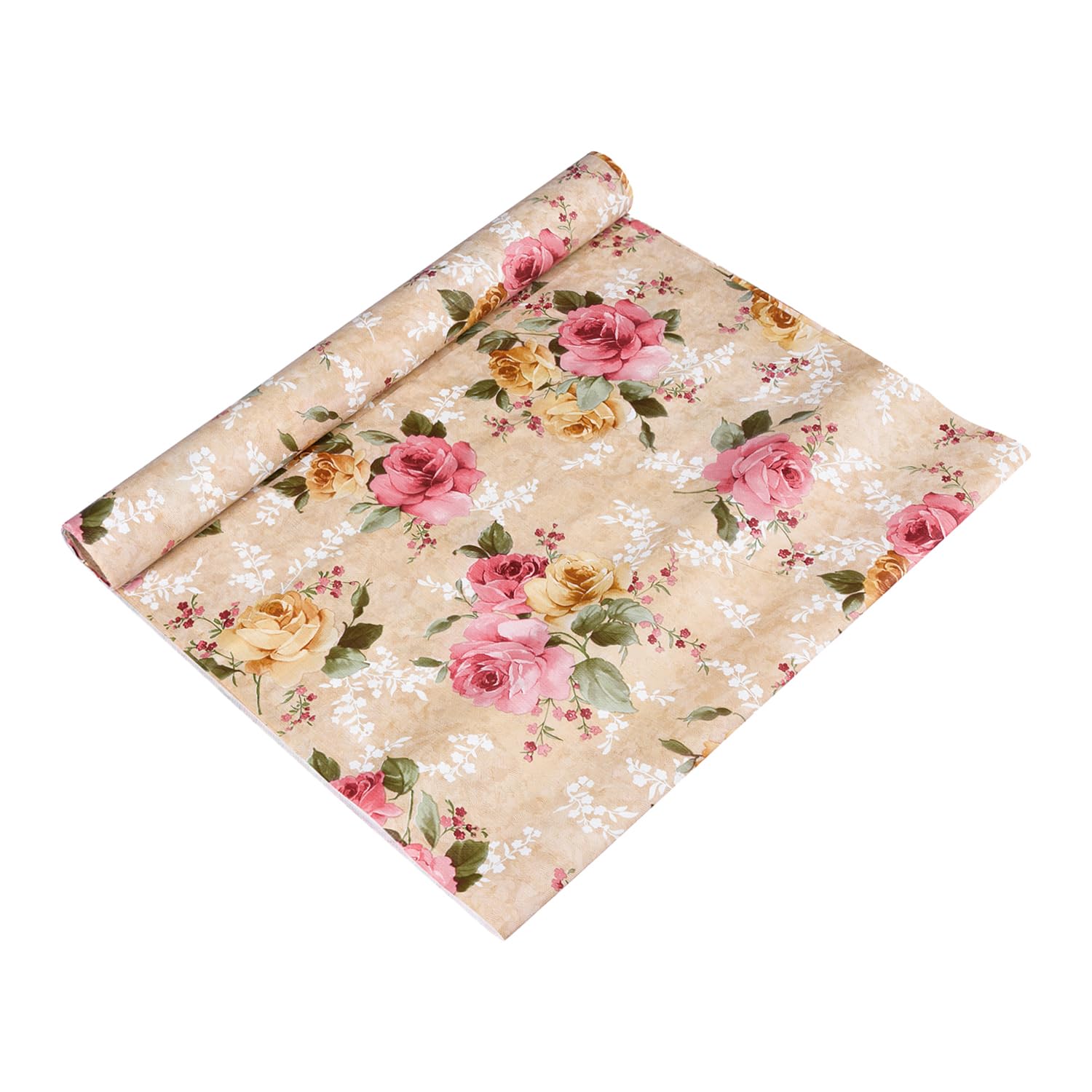 Kuber Industries Shelf Liner  Pvc Kitchen Cabinet Mat For Drawer Organizer, Table Placemat, Flower Design Wardrobe Mat, 10 Mete