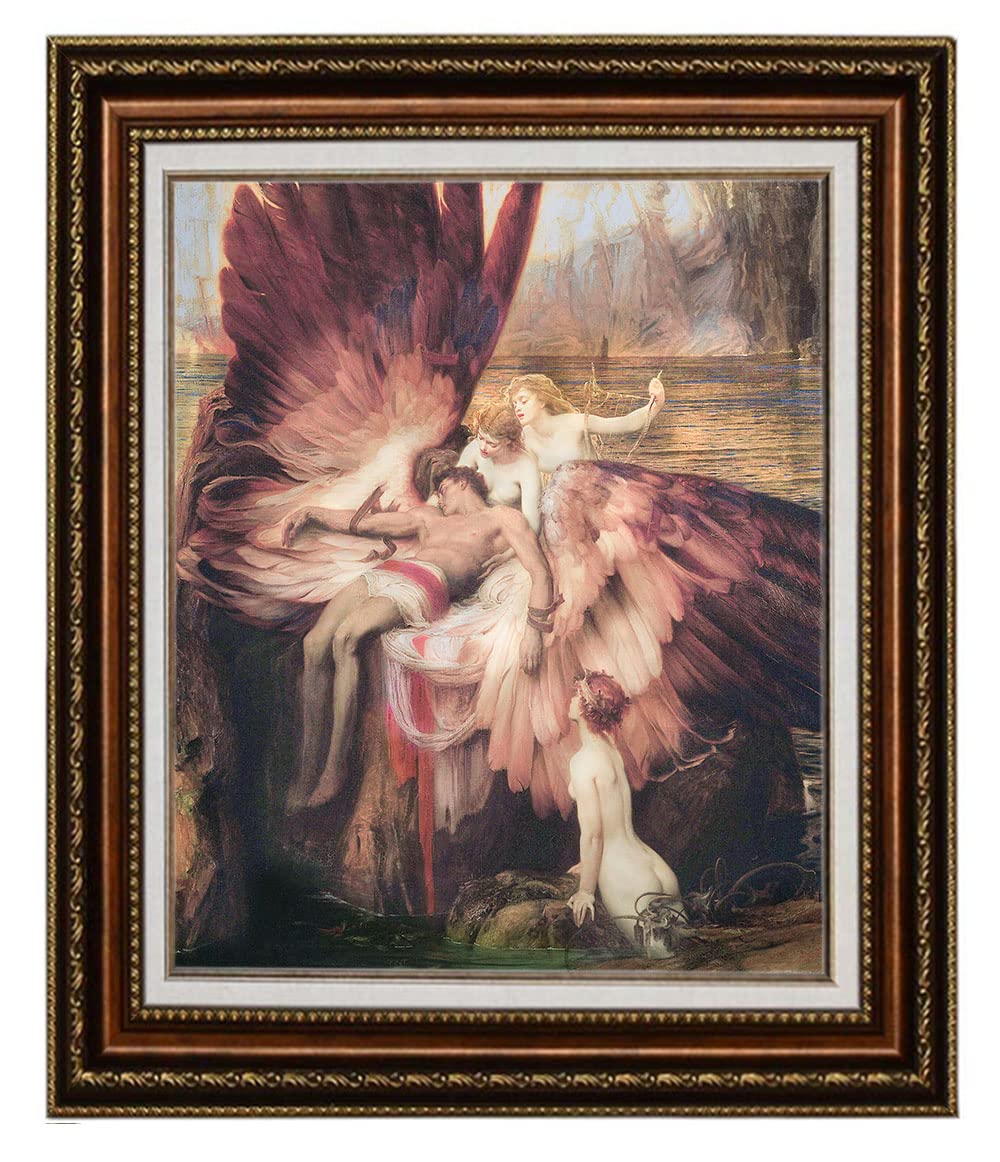 ELITEART-The Lament for Icarus by Herbert James Drape Oil Painting Reproduction Giclee Wall Art Canvas Prints-Framed Size:25x22
