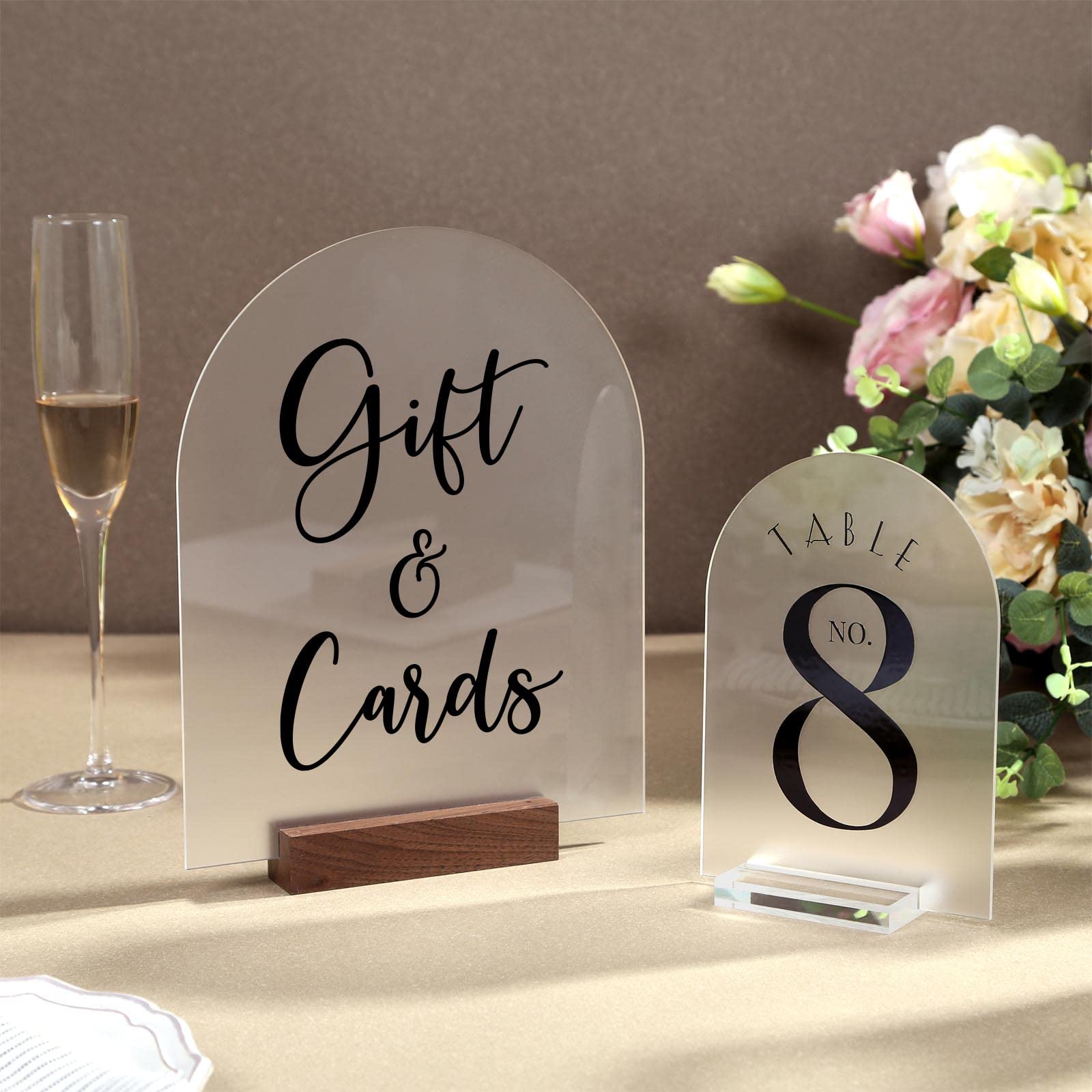 Uniqooo 20 Pcs Acrylic 5X7 Frosted Arch Table Sign For Wedding, 1/8 In Thick, Diy Blank Arch Sign Sheet Perfect For Decoration,
