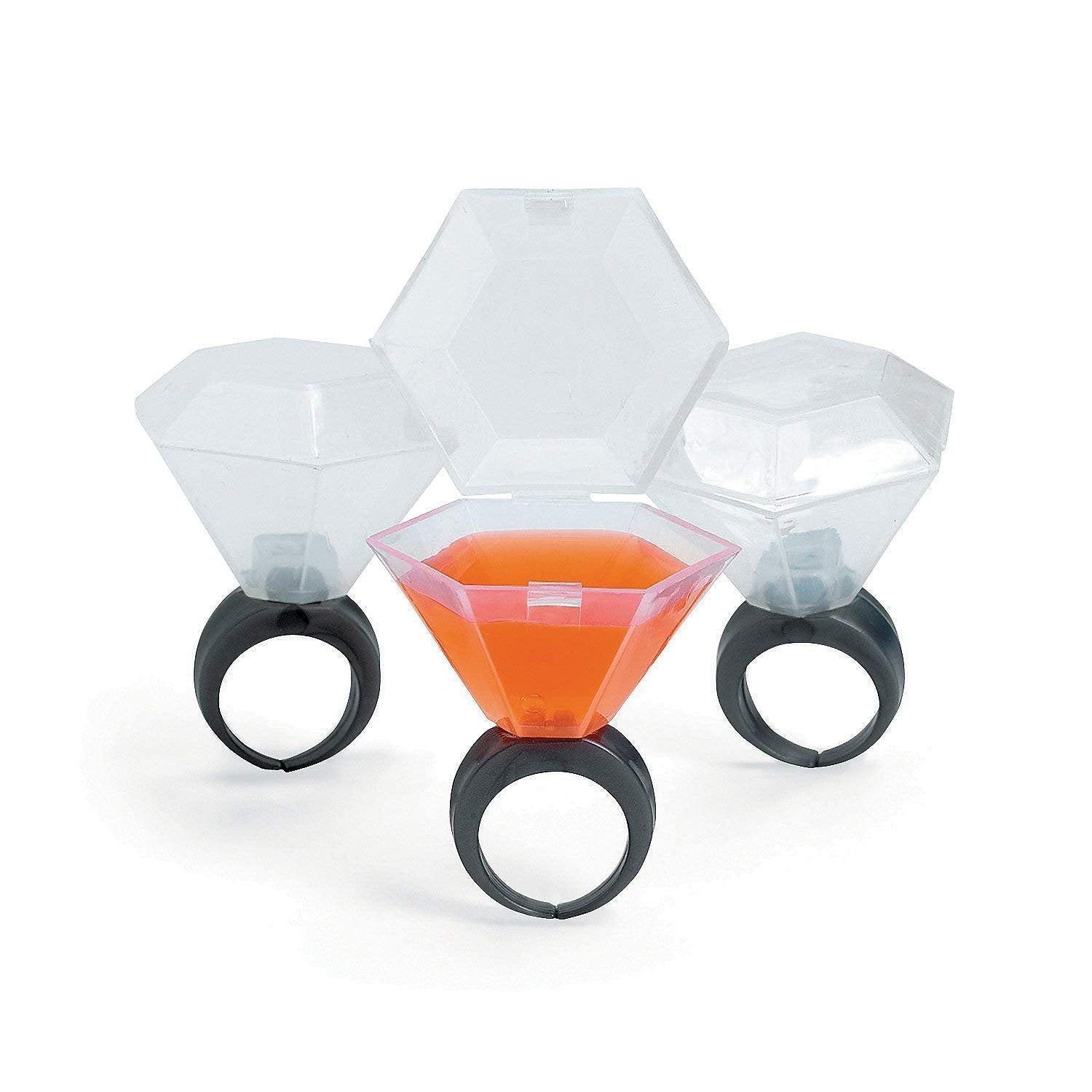 Plastic Wedding Ring Shot Glass (12, Clear) Bridal Party Favors