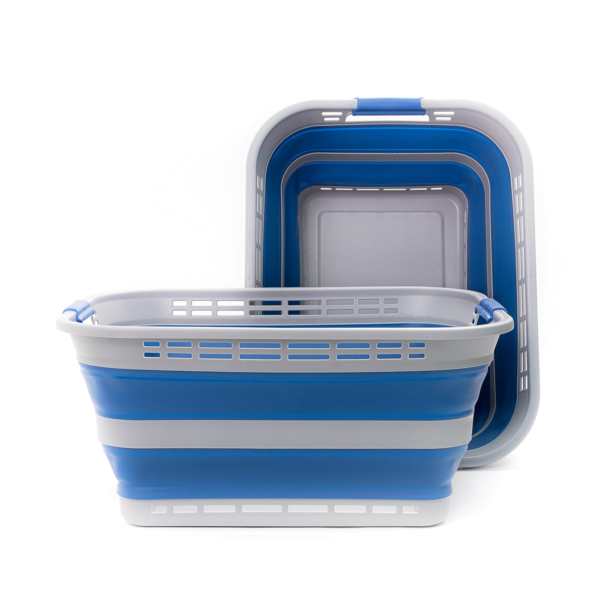 Sammart 42L (11 Gallons) Collapsible Plastic Laundry Basket - Portable Pop Up Storage Container/Organizer - Portable Hamper - Sp