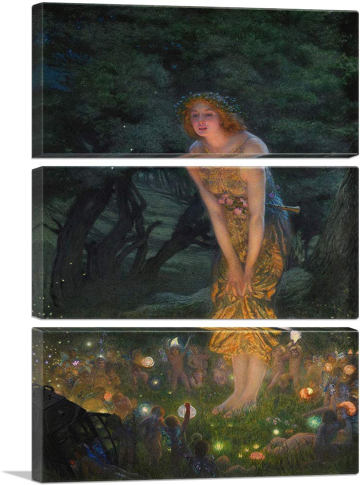 Artcanvas Midsummer Eve 1908 Canvas Art Print Stretched Framed Painting Picture Poster Giclee Wall Decor By Edward Robert Hughes