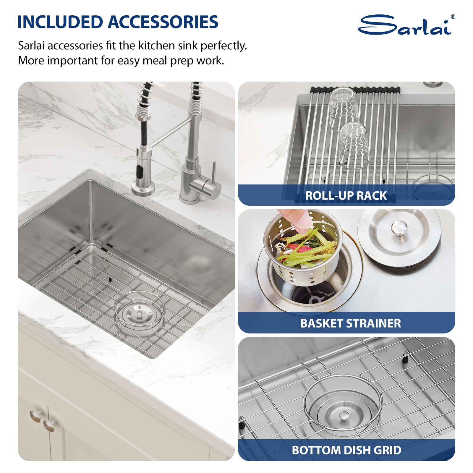Sarlai 23 Bar Sink Stainless Steel - 23'' X 18'' Undermount Kitchen Sink Single Bowl 16 Gauge Stainless Steel Rv Camper Wet Bar