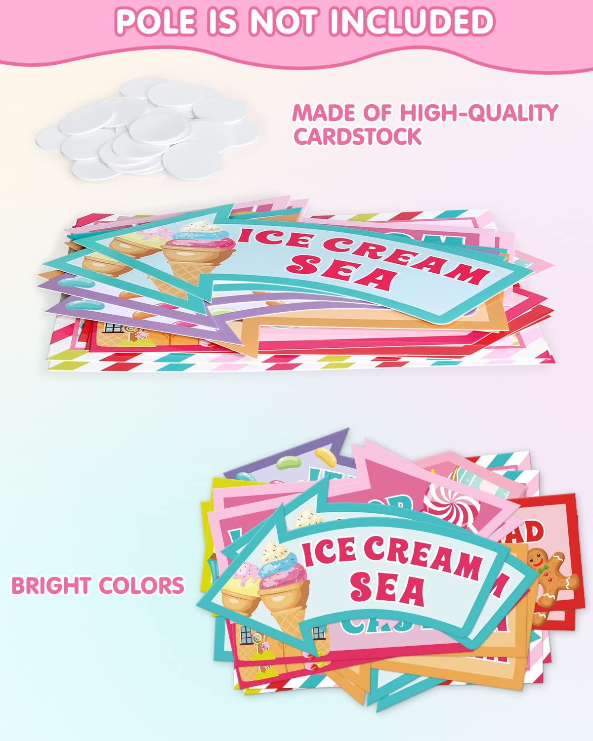 Huray Rayho 20 Pcs Candyland Party Decorations - Candy Land Party Signs - Welcome Candyland Birthday Party Photo Prop - Sweet Ca