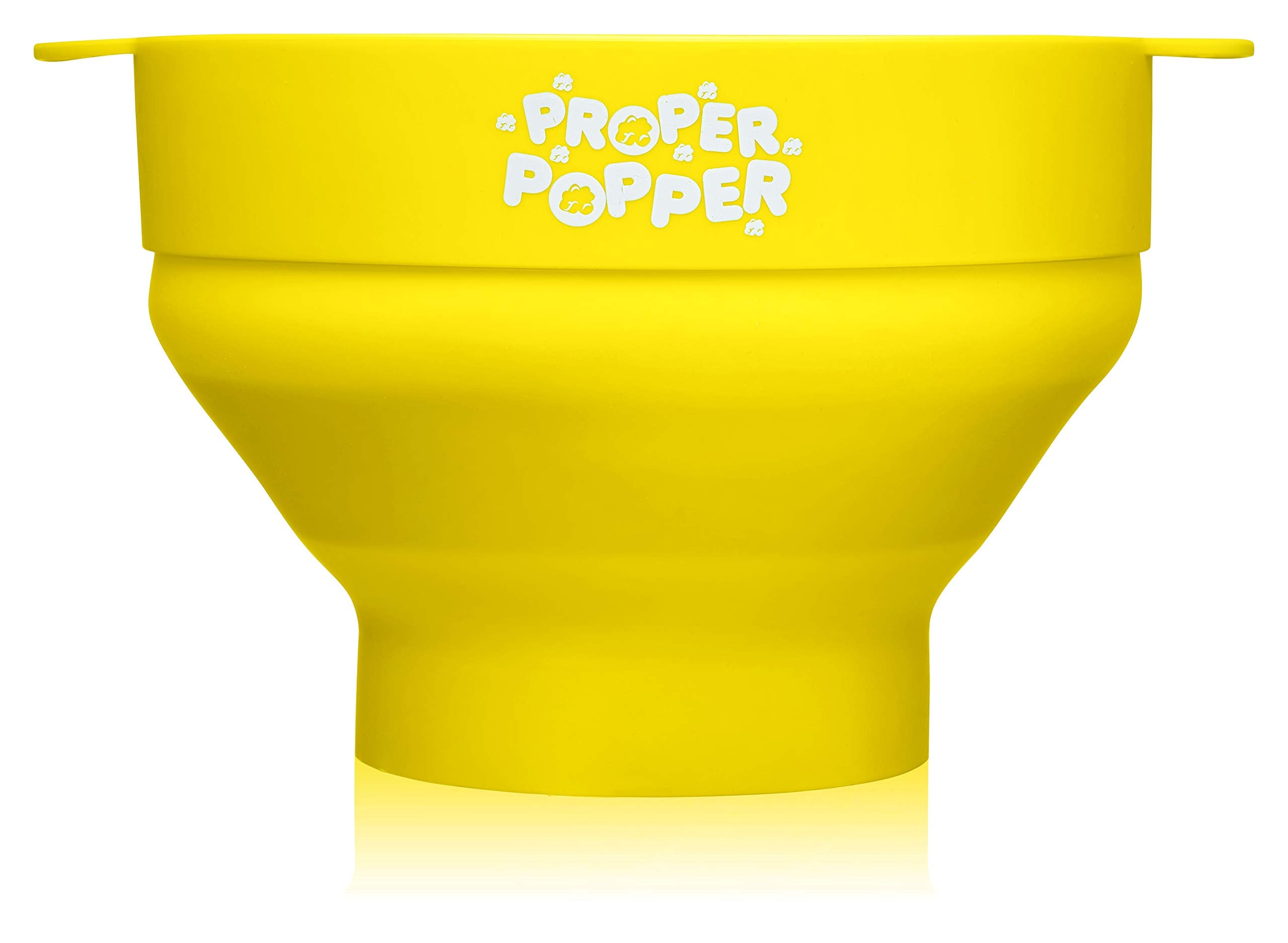 The Original Proper Popper Microwave Popcorn Popper  Silicone Popcorn Maker  Collapsible Bowl BPA Free & Dishwasher Safe - (Yellow)