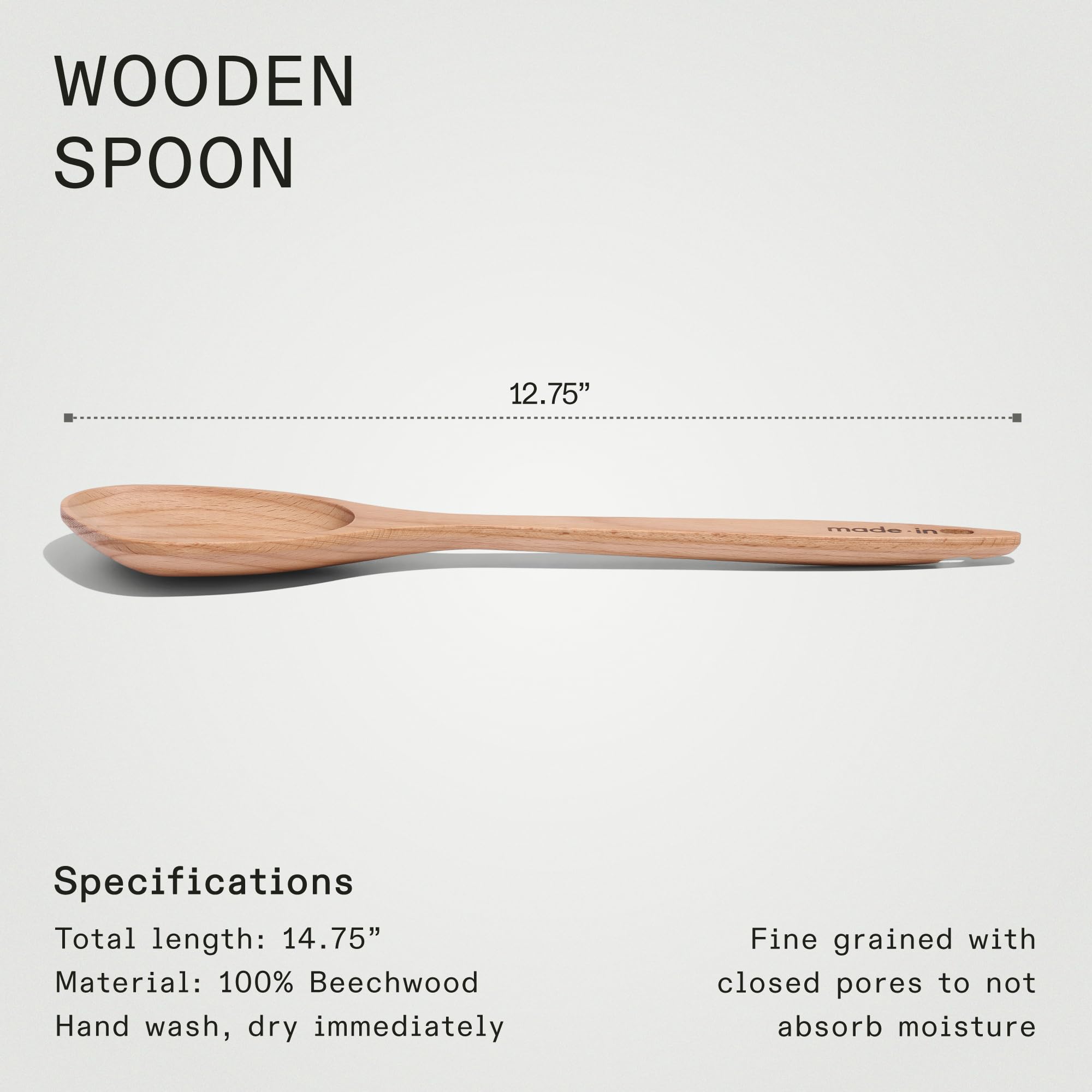 Made In Cookware - Wooden Spoon - Handcrafted For Thorough Mixing And Gentle Cookware Care - Crafted In Hungary