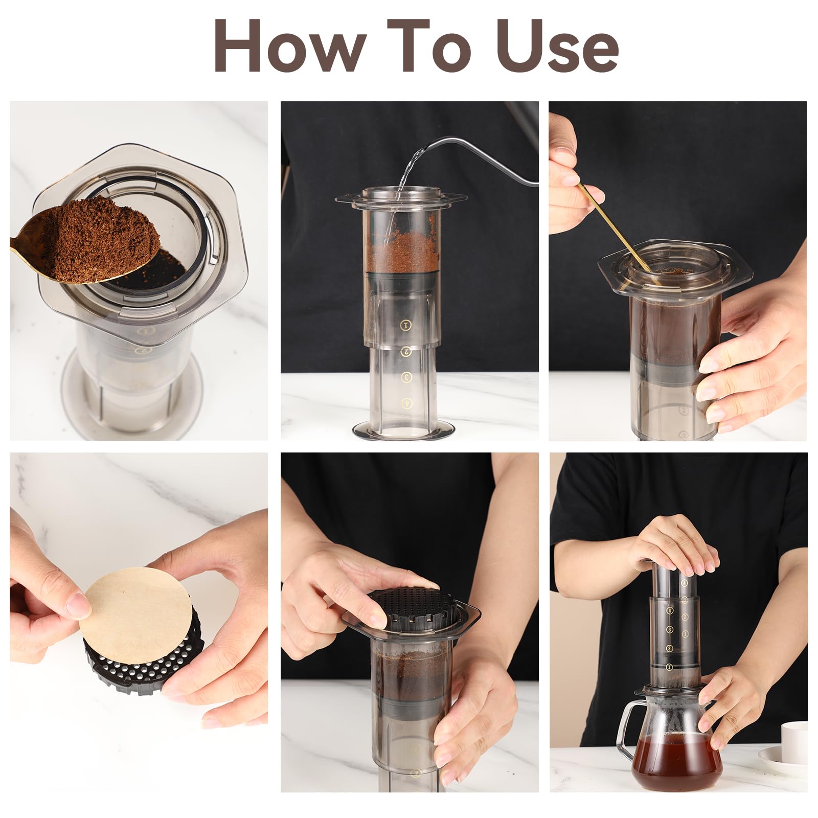 800Pcs Replacement Coffee Filter Paper, 2.5In Unbleached Natural Round Coffee Filter Coffee Accessories Compatible With Aeropres