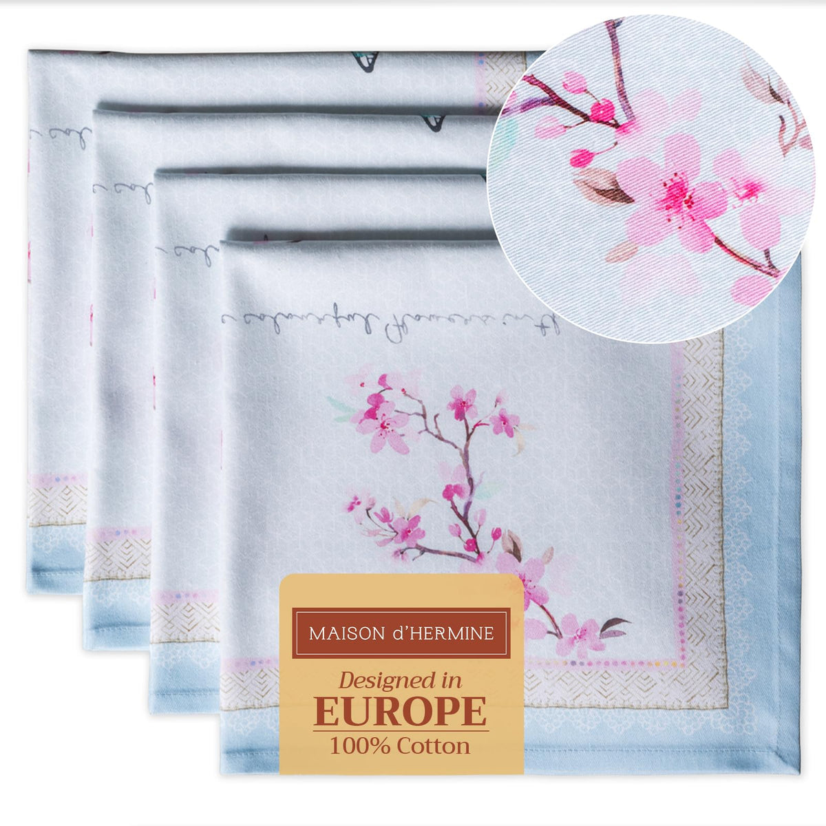 Maison D ' Hermine Napkin 100% Cotton 20 ''X20 '' Set Of 4 Decorative Washable Table Cloth Napkins, Dining, Holidays, Buffet Par