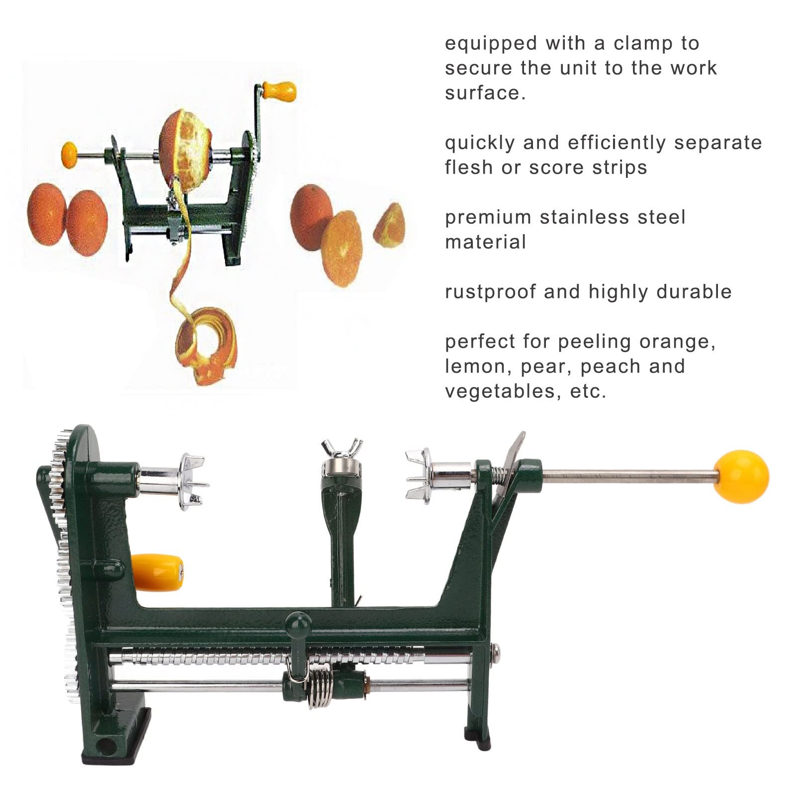 Stainless Steel Apple Peeler, Fruit Peeler Machine Quick Peeling For Pear, Orange, Apple