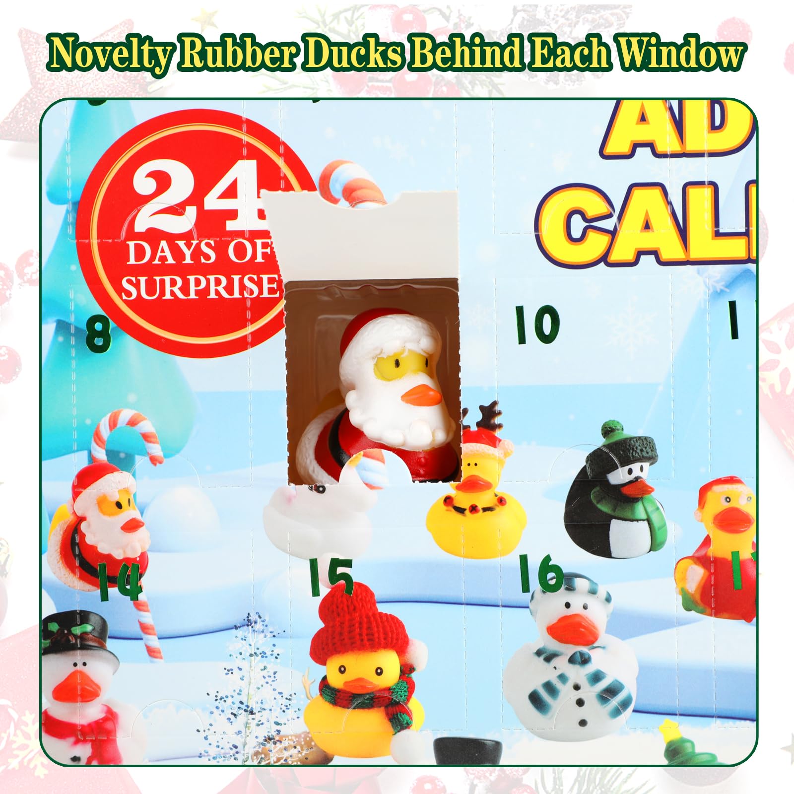 Christmas Advent Calendar 2025 for Kids 24 Days Christmas Countdown Calendar with Rubber Ducks Bath Toys Xmas Party Favors Fun T