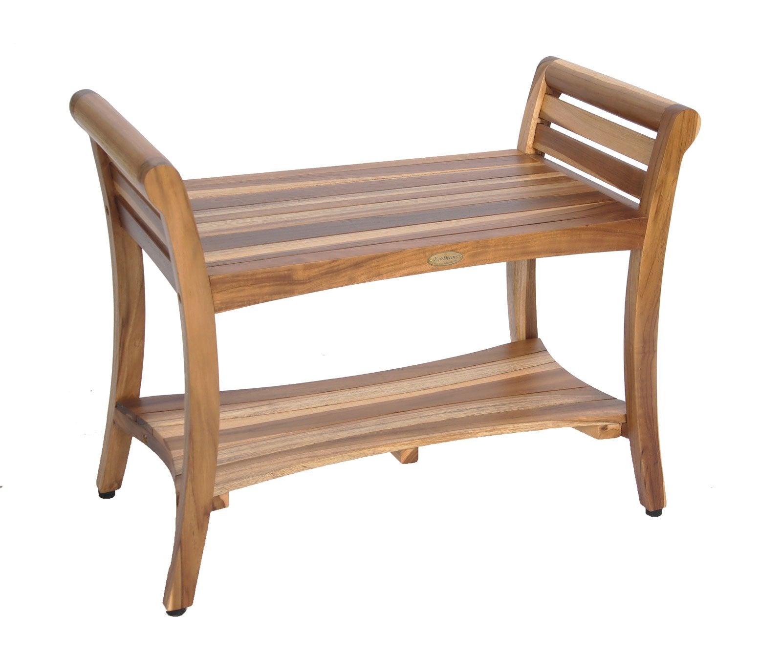 Ecodecors, Symmetry, 30'', Teak Shower Bench, Teak Shower Stool, Teak Bench For Inside Shower, Teak Shower Bench For Inside Show