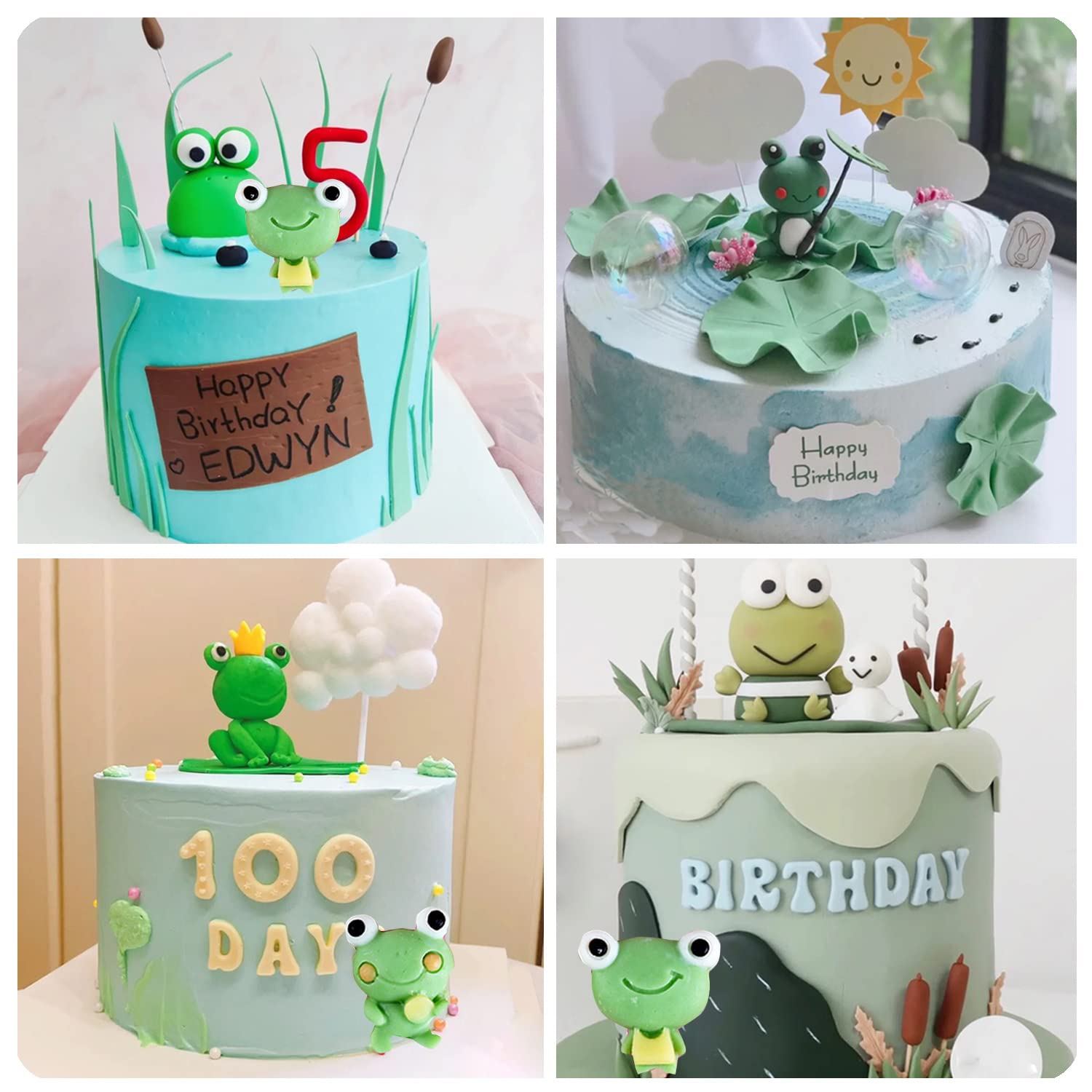 Miyahouse Frog Silicone Fondant Mold For Cake Decorating Cupcake Topper Candy Chocolate Polymer Clay Gum Paste Set Of 4