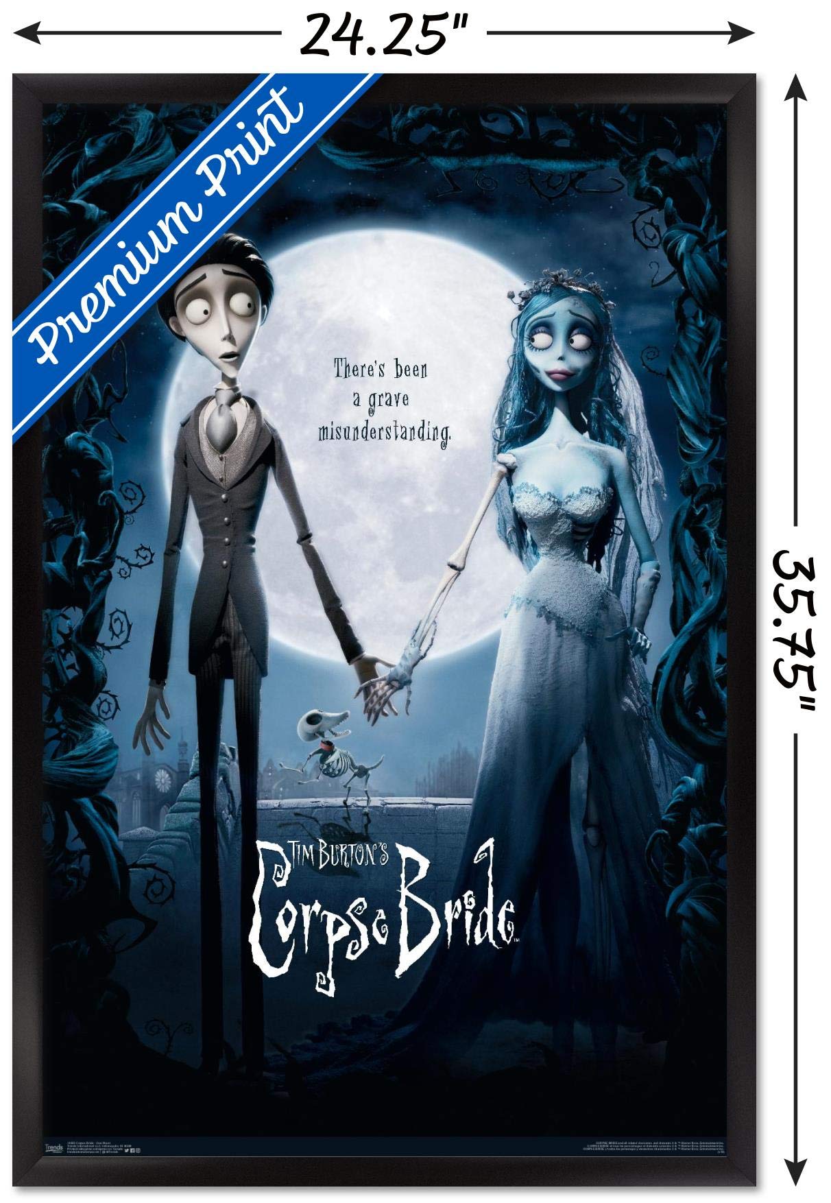 Trends International Tim Burton'S The Corpse Bride - One Sheet Wall Poster, 22.375'' X 34'', Black Framed Version