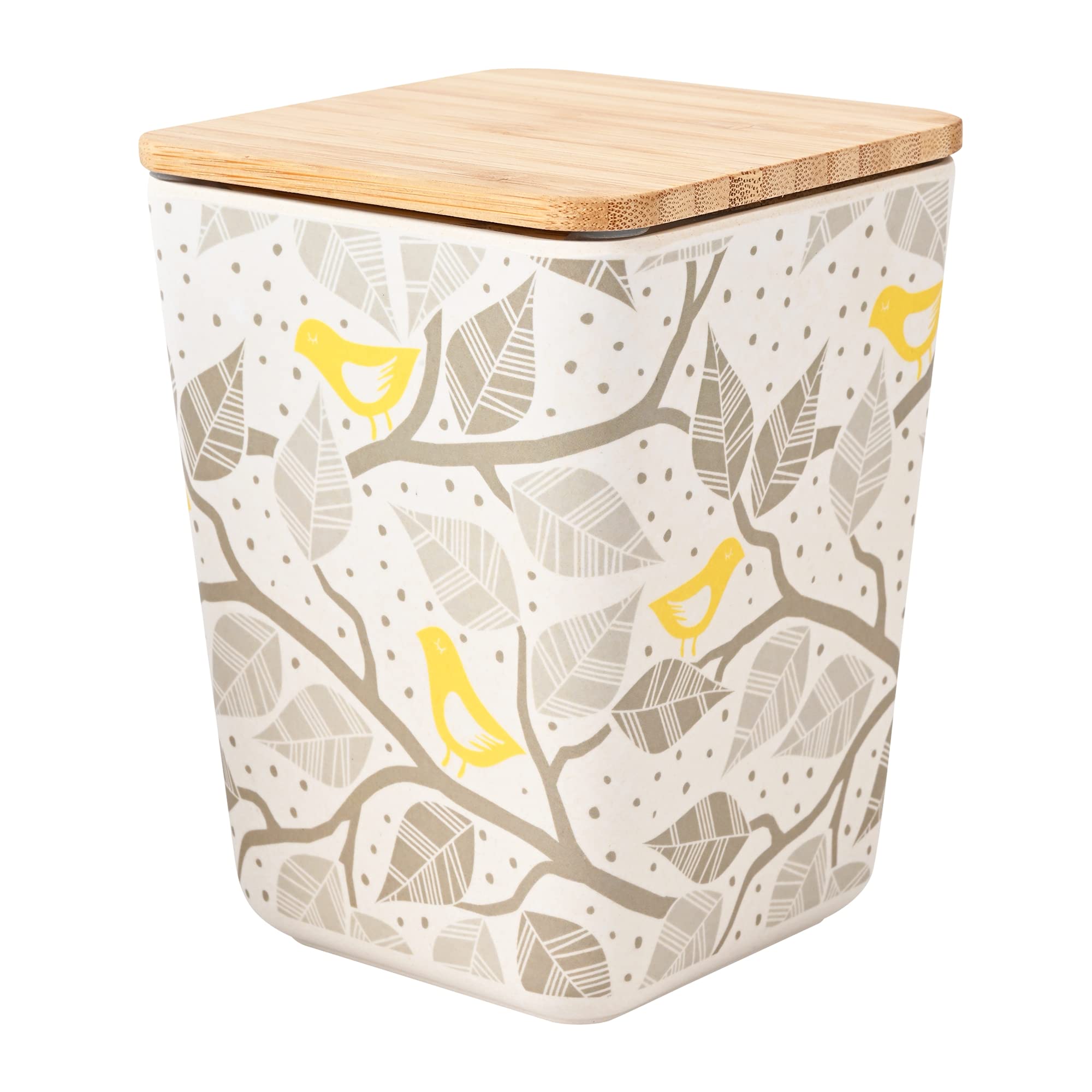 Earthism EcoFriendly Bamboo Fibre Canister/Storage Container Air Tight 1000 Ml (Life, White Grey)