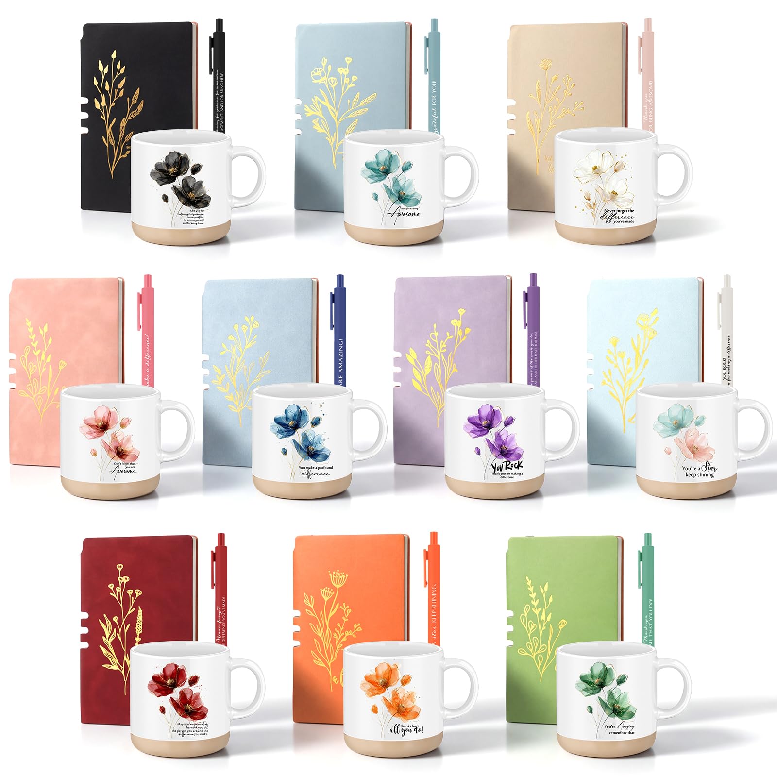 Didaey 10 Sets Employee Appreciation Gifts Mug Journal Pen