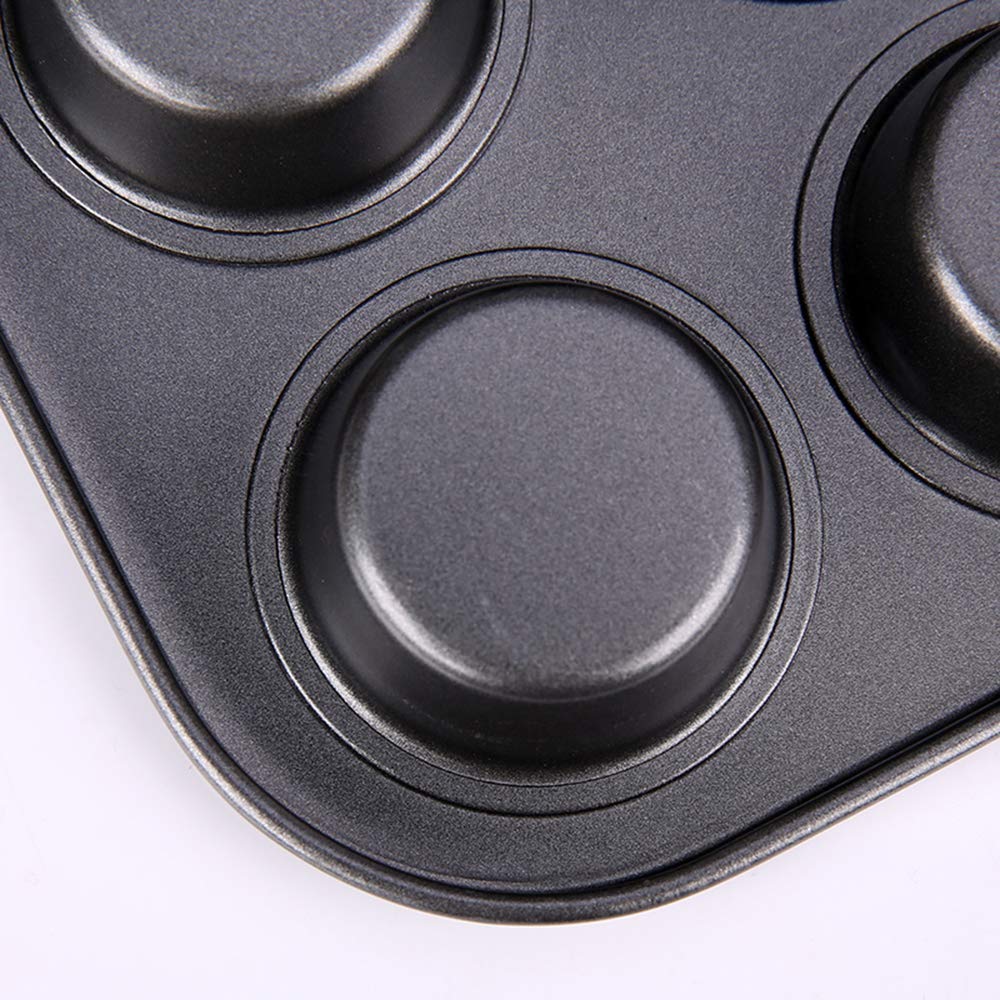 Kingrol 12-Cup Muffin & Cupcake Pans, Set Of 3 Baking Pans, Non-Stick Bakeware, 1.1'' Deep