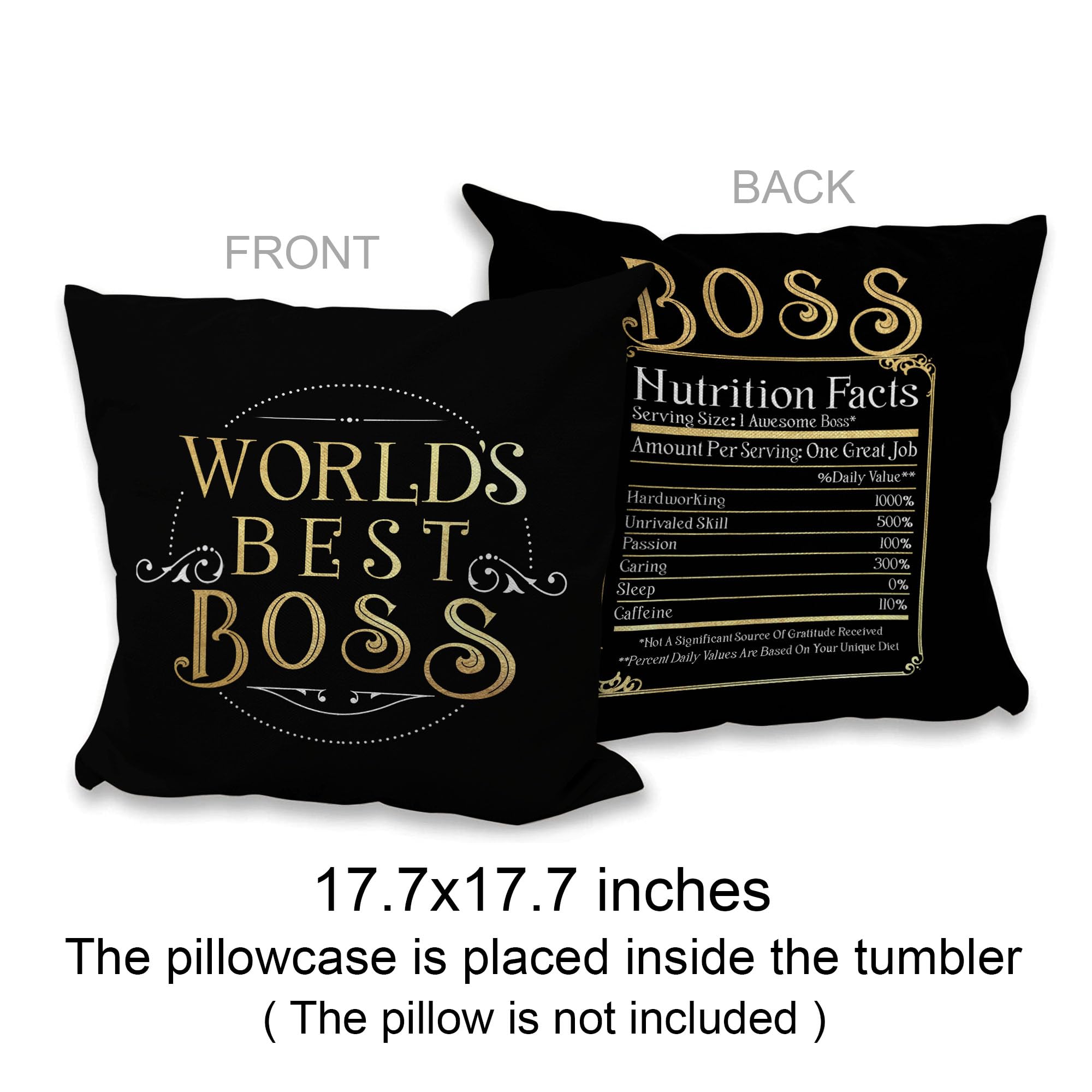 Kozmoz Inspire World's Best Boss Tumbler 20Oz - Boss Nutrition Facts Tumbler - Funny Boss Gifts for Women  Men  Manager  Female  Boss