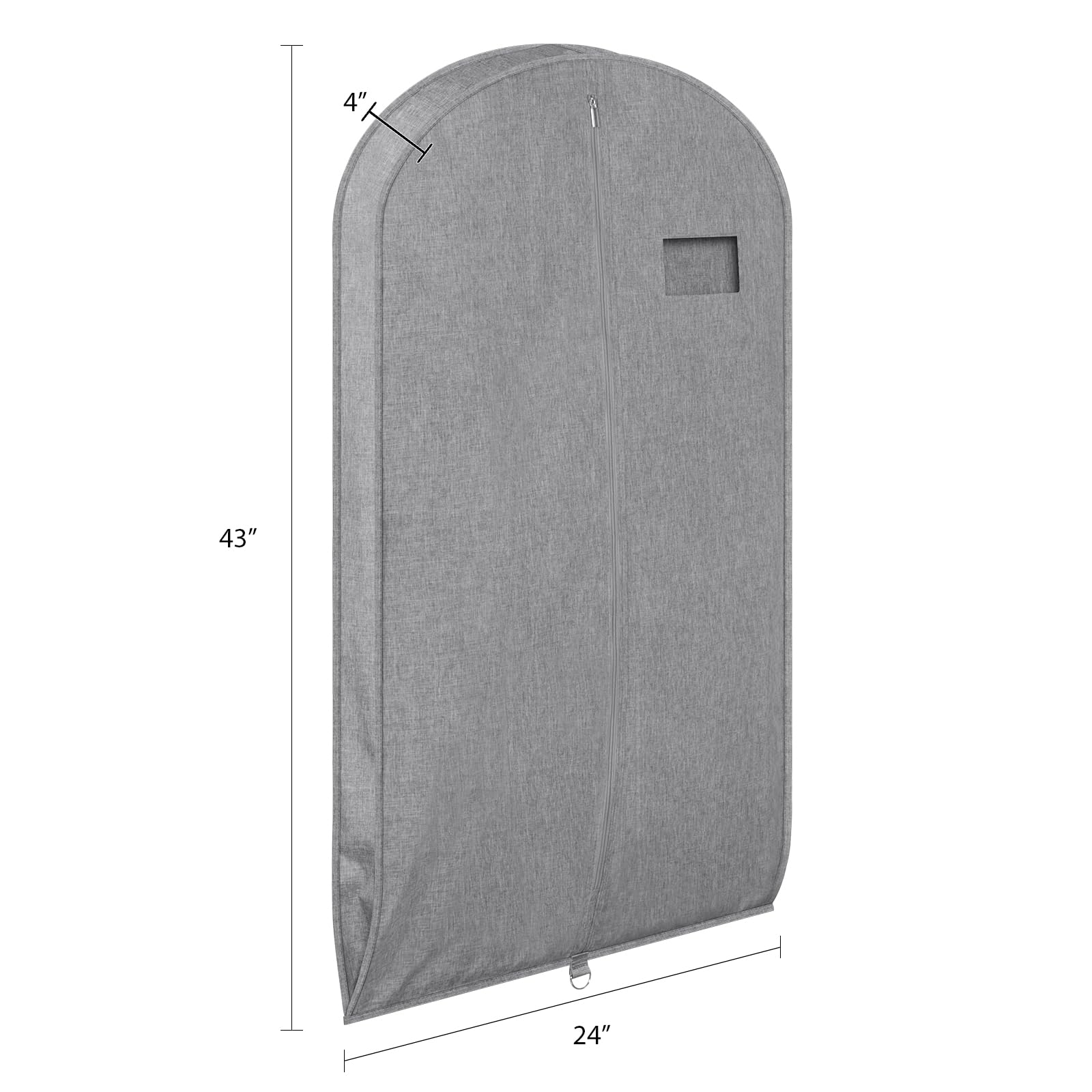 Univivi Garment Bags for Hanging Clothes, 43" Polyester Suit Cover, Grey, Model UN0841