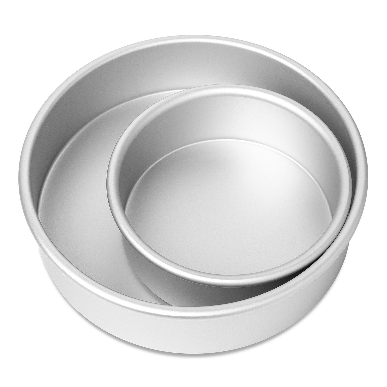 Last Confection 2-Piece Round Cake Pan Set - Includes 6'' And 9'' Aluminum Pans - 2'' Deep