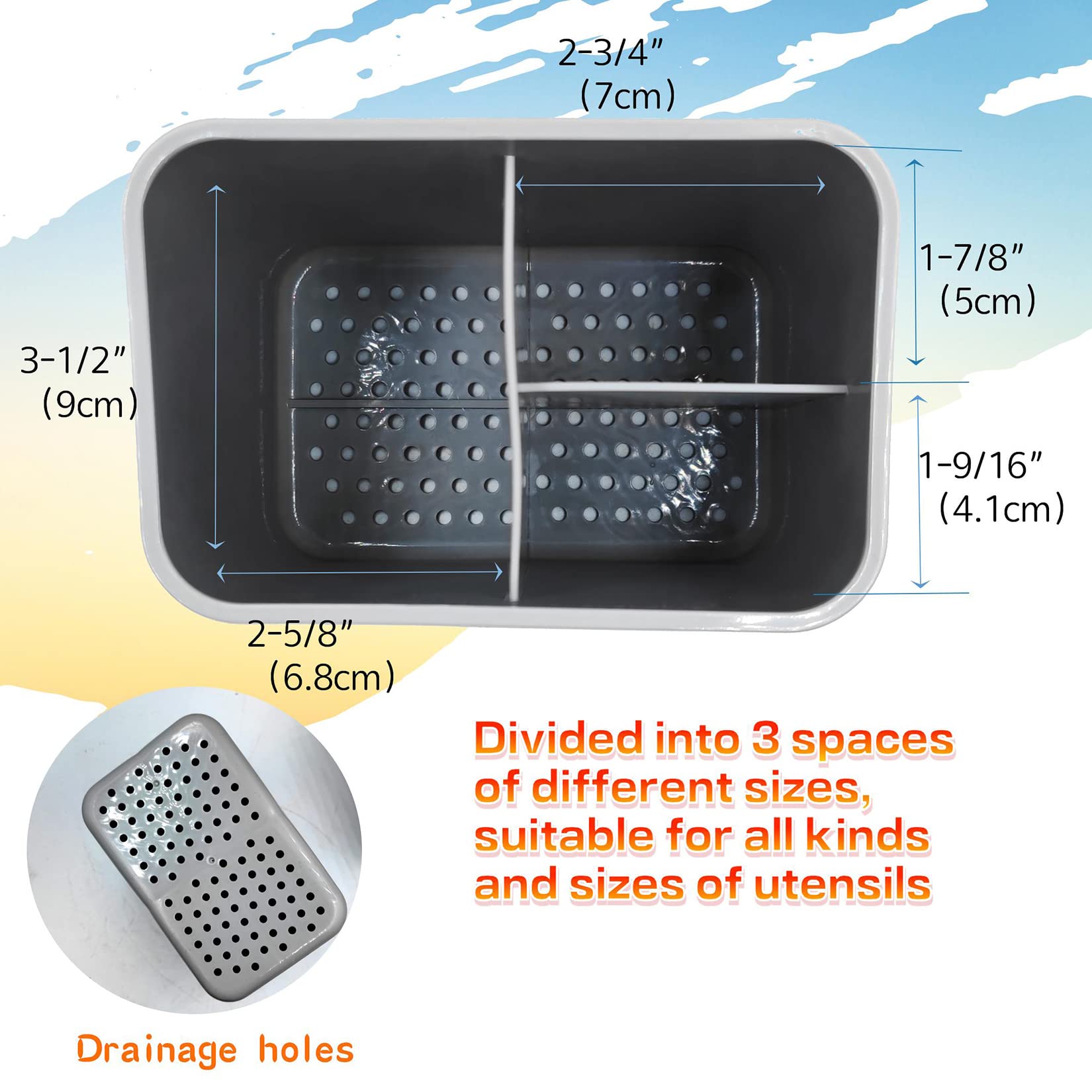 Zuiwan Kitchen Dish Brush Holder For Kitchen Sink,Utensil Drying Caddy,Scrubber/Bottle Brush/Sponge Holder,Kitchen Sink Counter