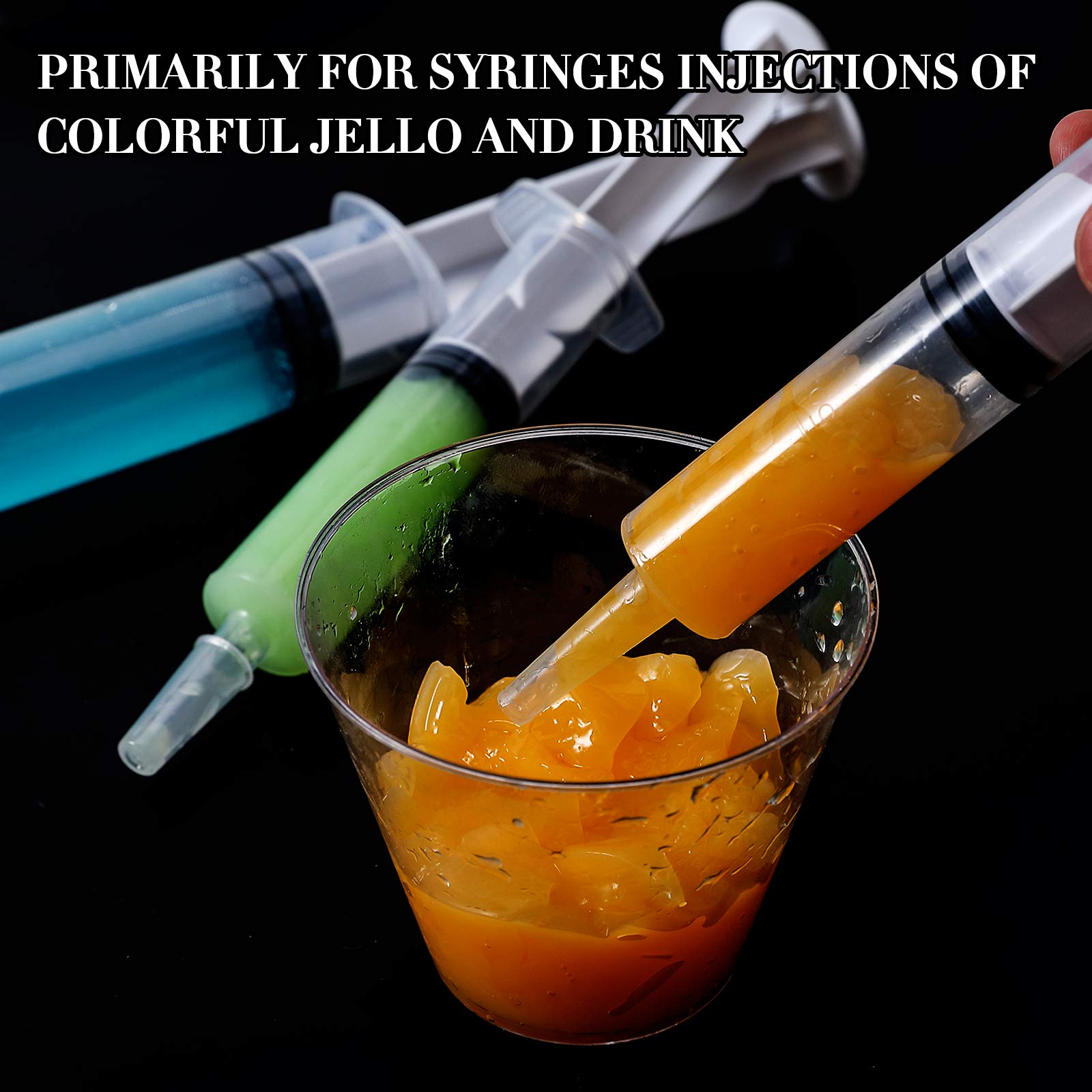 Focusline 50 Pack Jelly Shot Syringes, 1.5 Oz Capacity Reusable Party Springe For Jelly Shot, Durable Jelly Shot Syringes For Ha